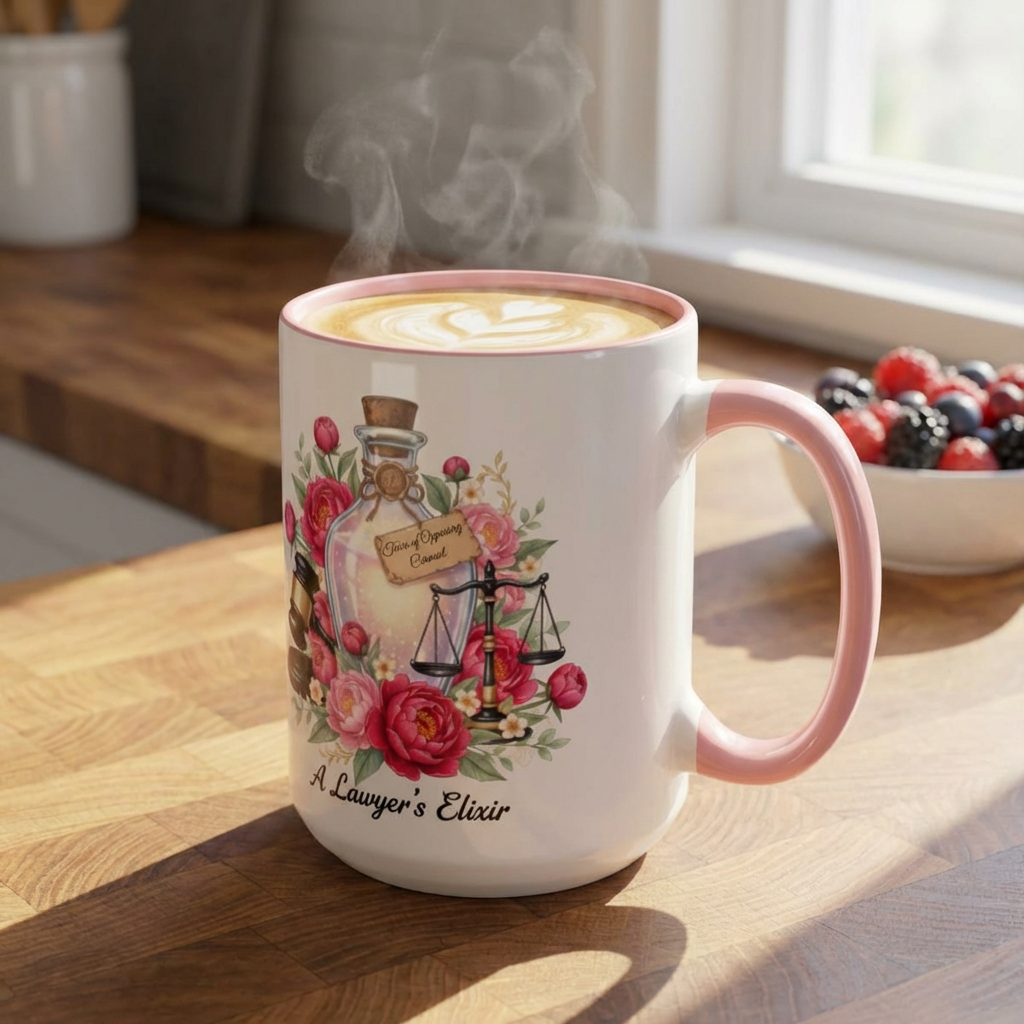Tears of Opposing Counsel Floral Coffee Mug, A Lawyer's Elixir, Attorney, Law Office product thumbnail image