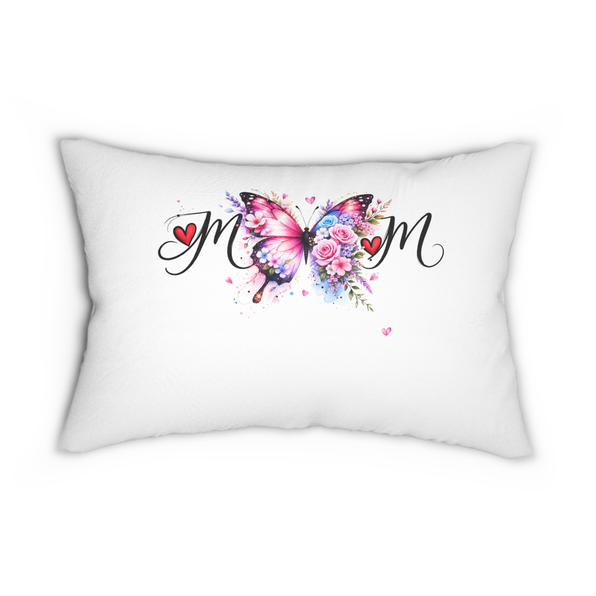 Personalize Gifts for Mom | Butterfly Floral Mom Lumbar Pillow | Spun Polyester product thumbnail image