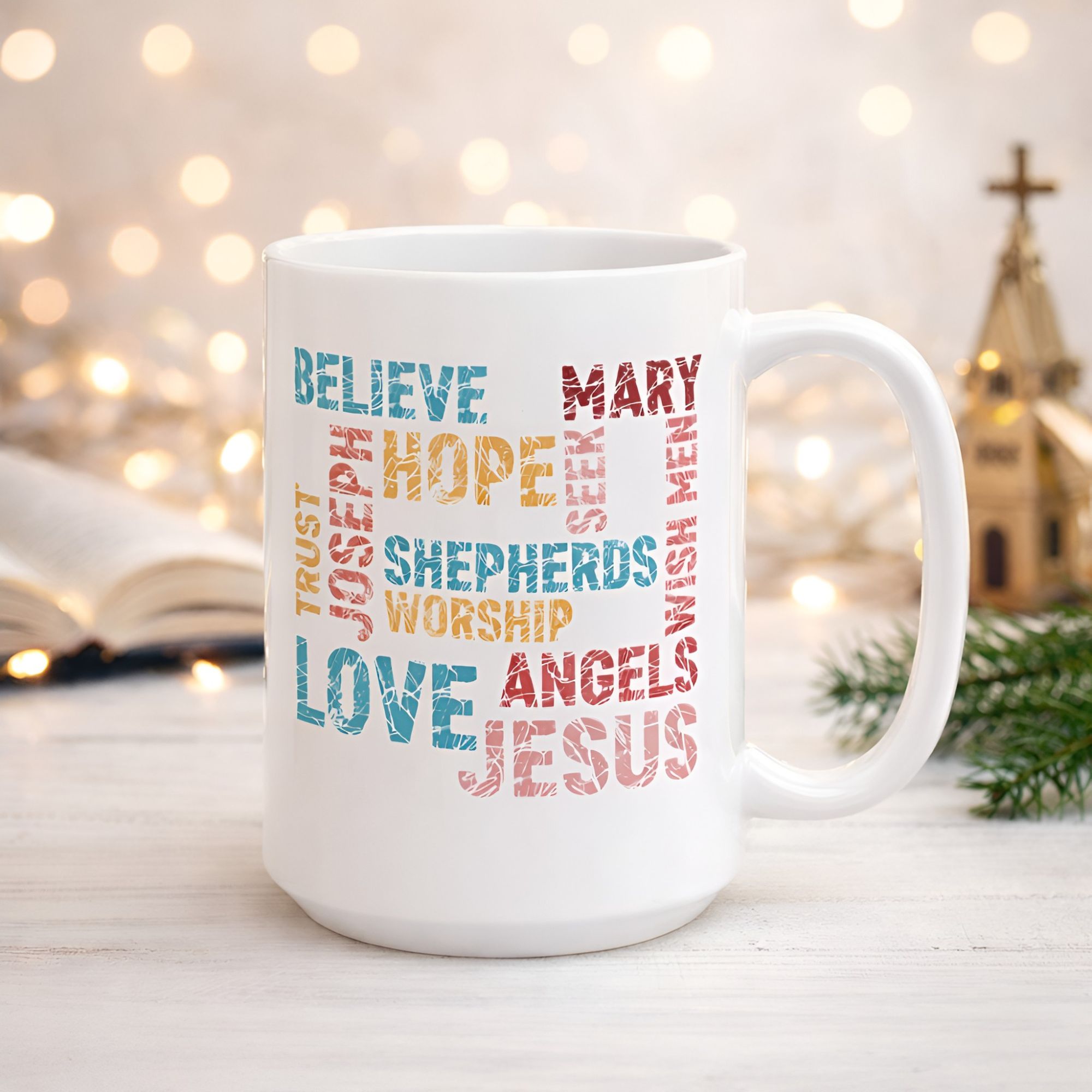 Faith Word Cloud Ceramic Mug  product thumbnail image