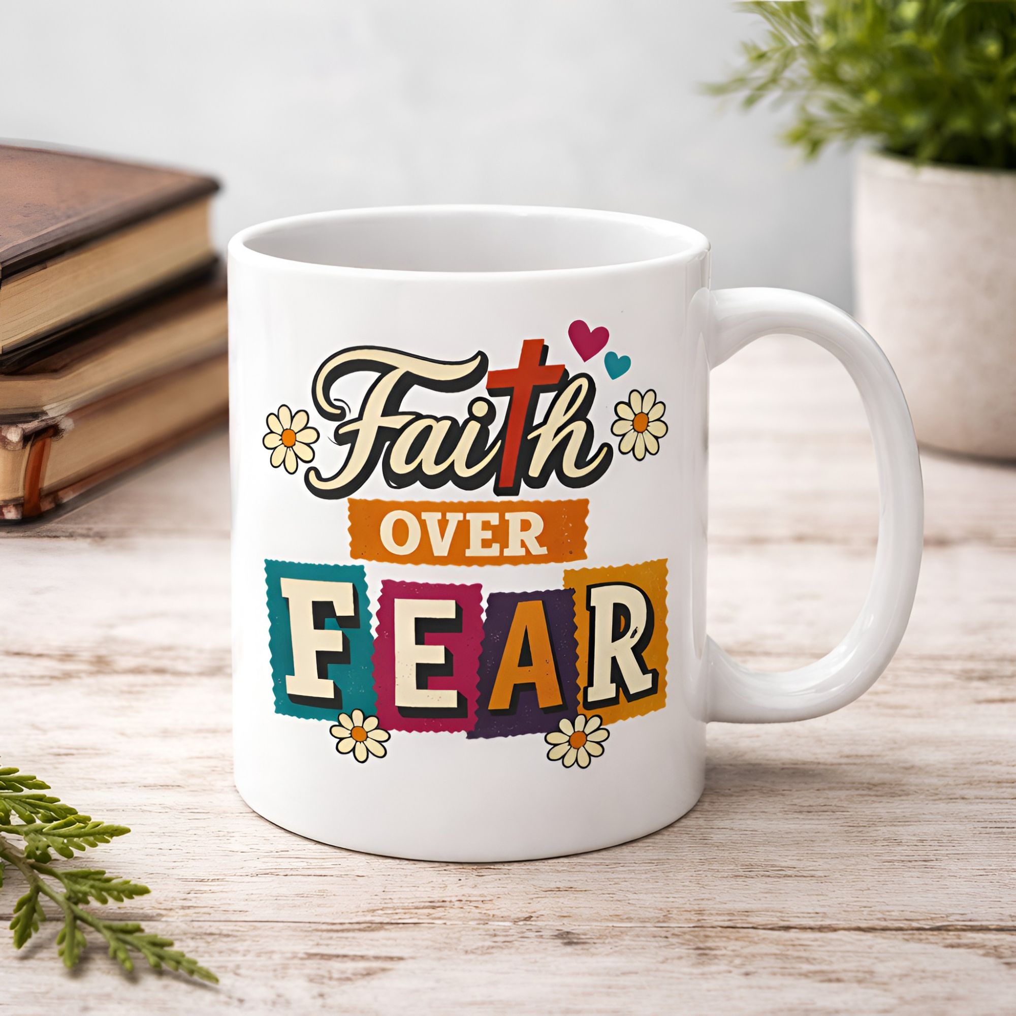 Faith Over Fear Ceramic Mug product thumbnail image Faith Over Fear Ceramic Mug product thumbnail image