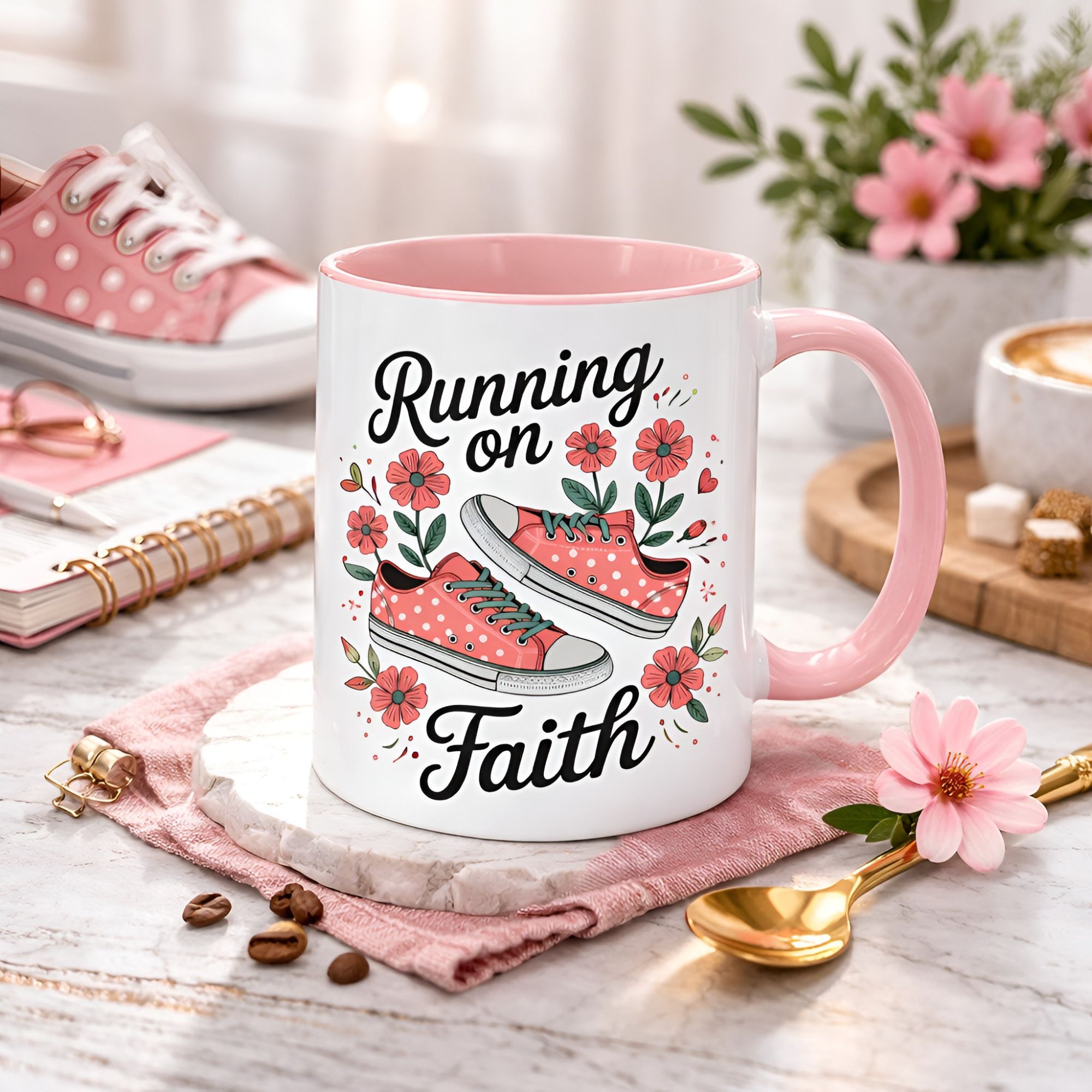 Running on Faith Coffee Mug product thumbnail image Running on Faith Coffee Mug product thumbnail image