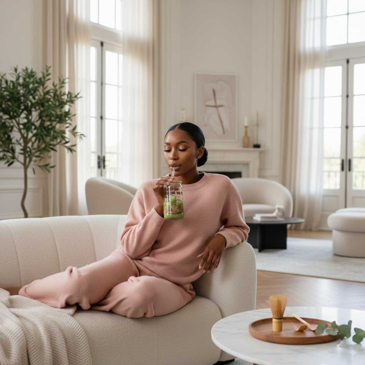 "Matcha Made Me Do It" 16oz Straw Tumbler product thumbnail image "Matcha Made Me Do It" 16oz Straw Tumbler product thumbnail image