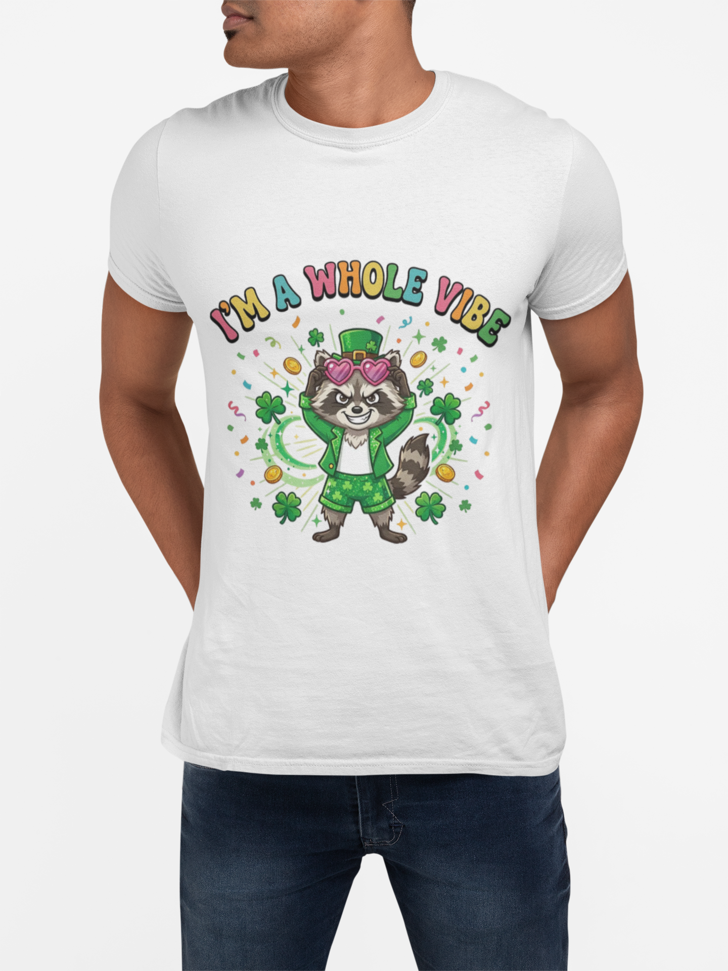 St. Patrick's Day Snarky Feral Raccoon | Comfort Colors Unisex T-Shirt | Bold Vibe Graphic Party Tee product thumbnail image St. Patrick's Day Snarky Feral Raccoon | Comfort Colors Unisex T-Shirt | Bold Vibe Graphic Party Tee product thumbnail image