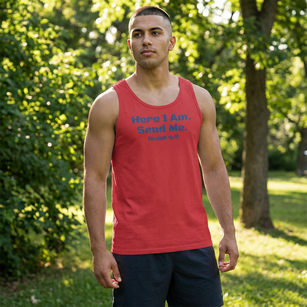 Men's Tank Top w/ Here I Am/blu product thumbnail image Men's Tank Top w/ Here I Am/blu product thumbnail image