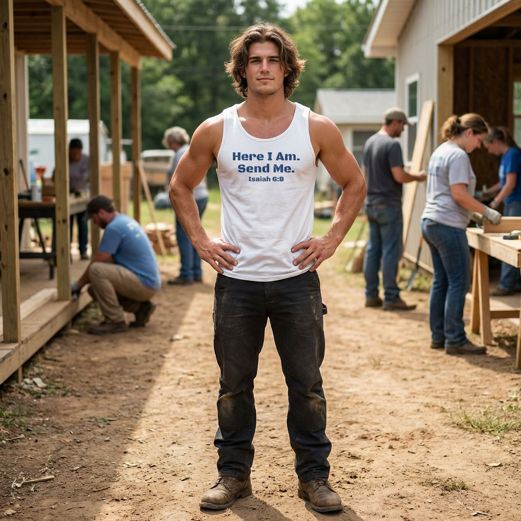 Men's Tank Top w/ Here I Am/blu product thumbnail image Men's Tank Top w/ Here I Am/blu product thumbnail image