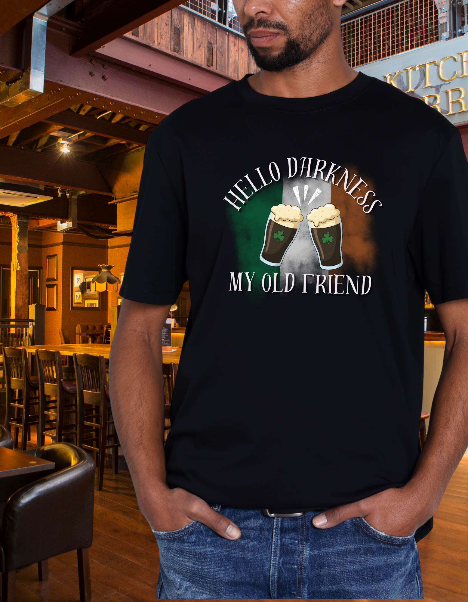 Hello Darkness My Old Friend T-Shirt | Beer Pint Cheers Stout Design product thumbnail image Hello Darkness My Old Friend T-Shirt | Beer Pint Cheers Stout Design product thumbnail image