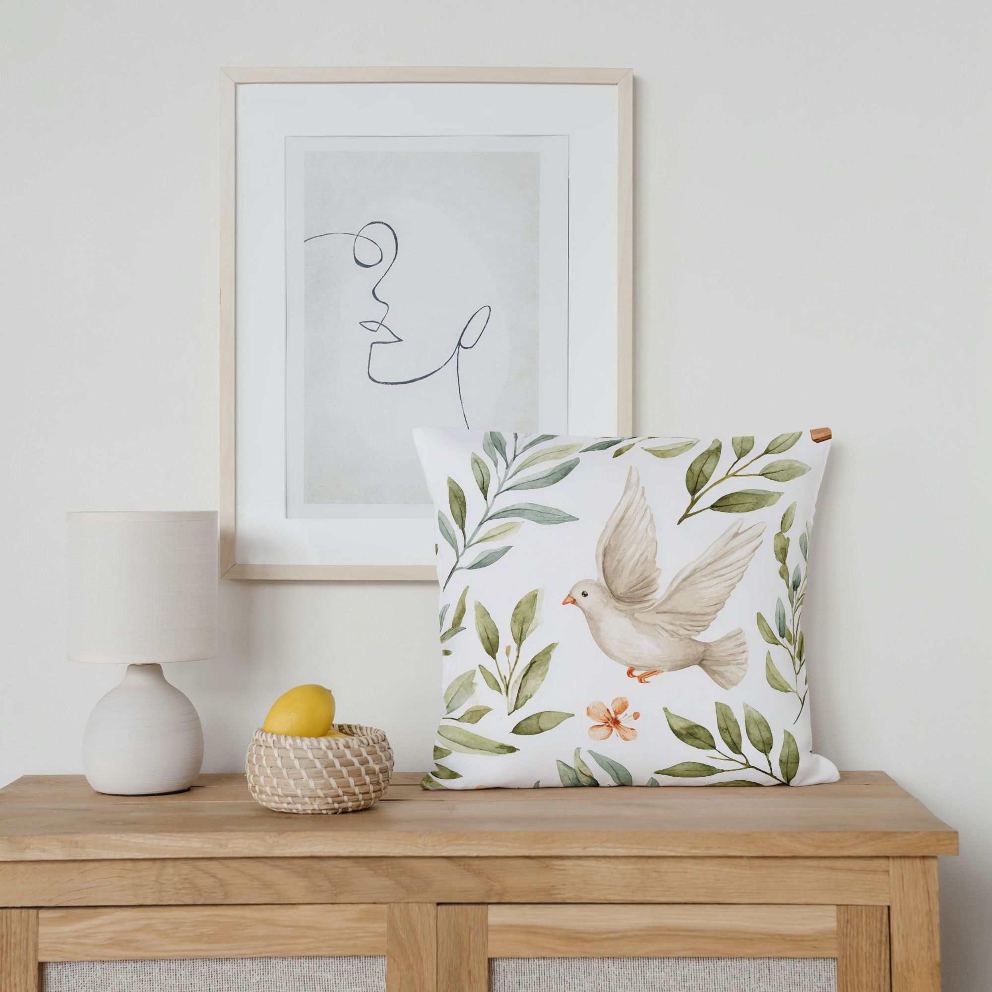 Watercolor Dove Decorative Throw Pillow  product thumbnail image