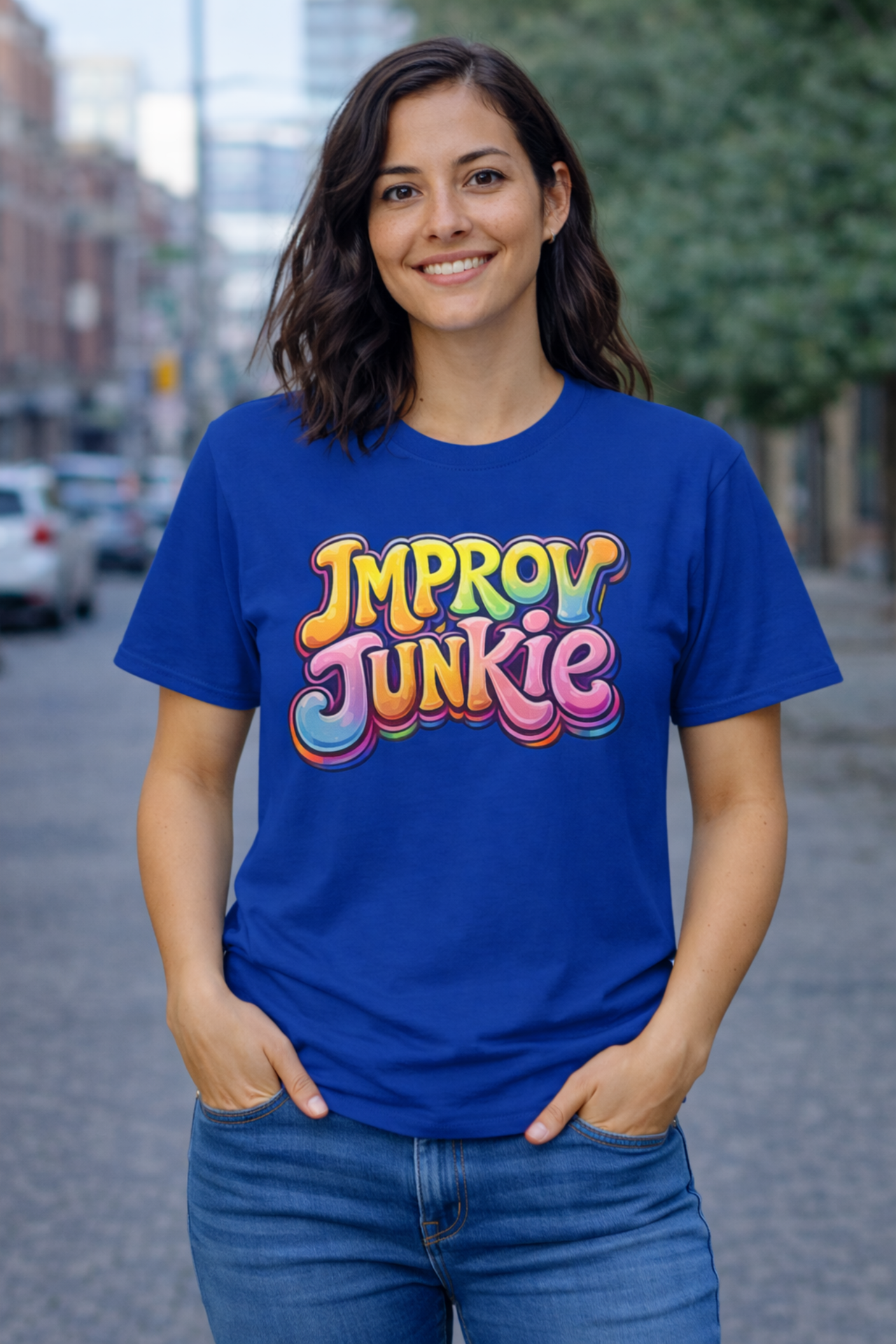 Improv Junkie Unisex T-Shirt - Perfect Comedy Gift for Improvisors product thumbnail image Improv Junkie Unisex T-Shirt - Perfect Comedy Gift for Improvisors product thumbnail image
