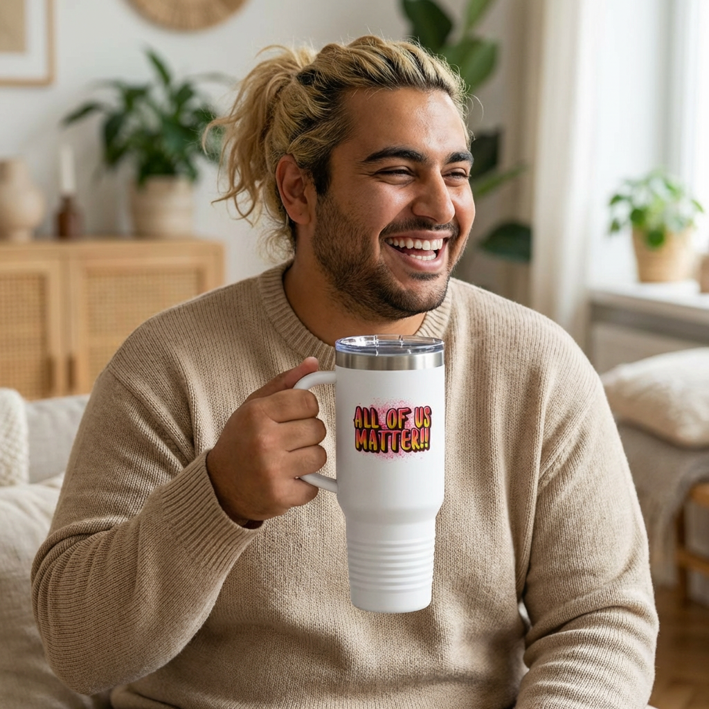 ALL OF US MATTER 40 oz Insulated Tumbler | Colorful Graffiti Design | 4 Color Options | Reusable Straw Travel Cup | LifeCoachDesigns.shop Exclusive product thumbnail image