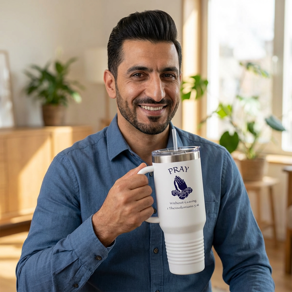 Praying Hands with Roses 40oz Insulated Travel Mug – “Pray Without Ceasing” (1 Thessalonians 5:16) product thumbnail image Praying Hands with Roses 40oz Insulated Travel Mug – “Pray Without Ceasing” (1 Thessalonians 5:16) product thumbnail image