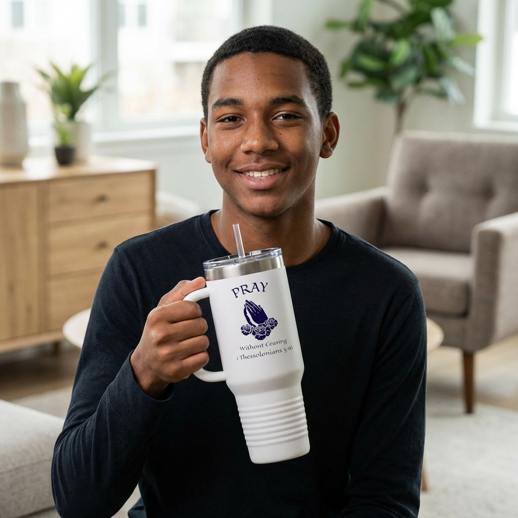 Praying Hands with Roses 40oz Insulated Travel Mug – “Pray Without Ceasing” (1 Thessalonians 5:16) product thumbnail image Praying Hands with Roses 40oz Insulated Travel Mug – “Pray Without Ceasing” (1 Thessalonians 5:16) product thumbnail image