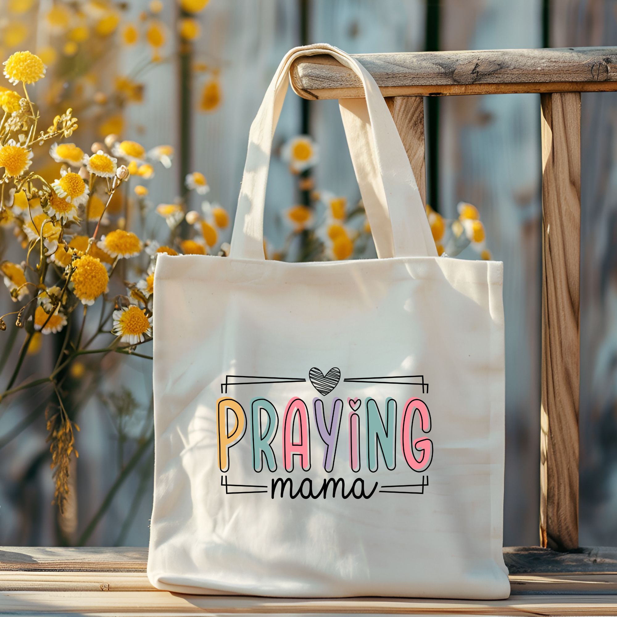 Praying Mama Canvas Tote Bag product thumbnail image Praying Mama Canvas Tote Bag product thumbnail image