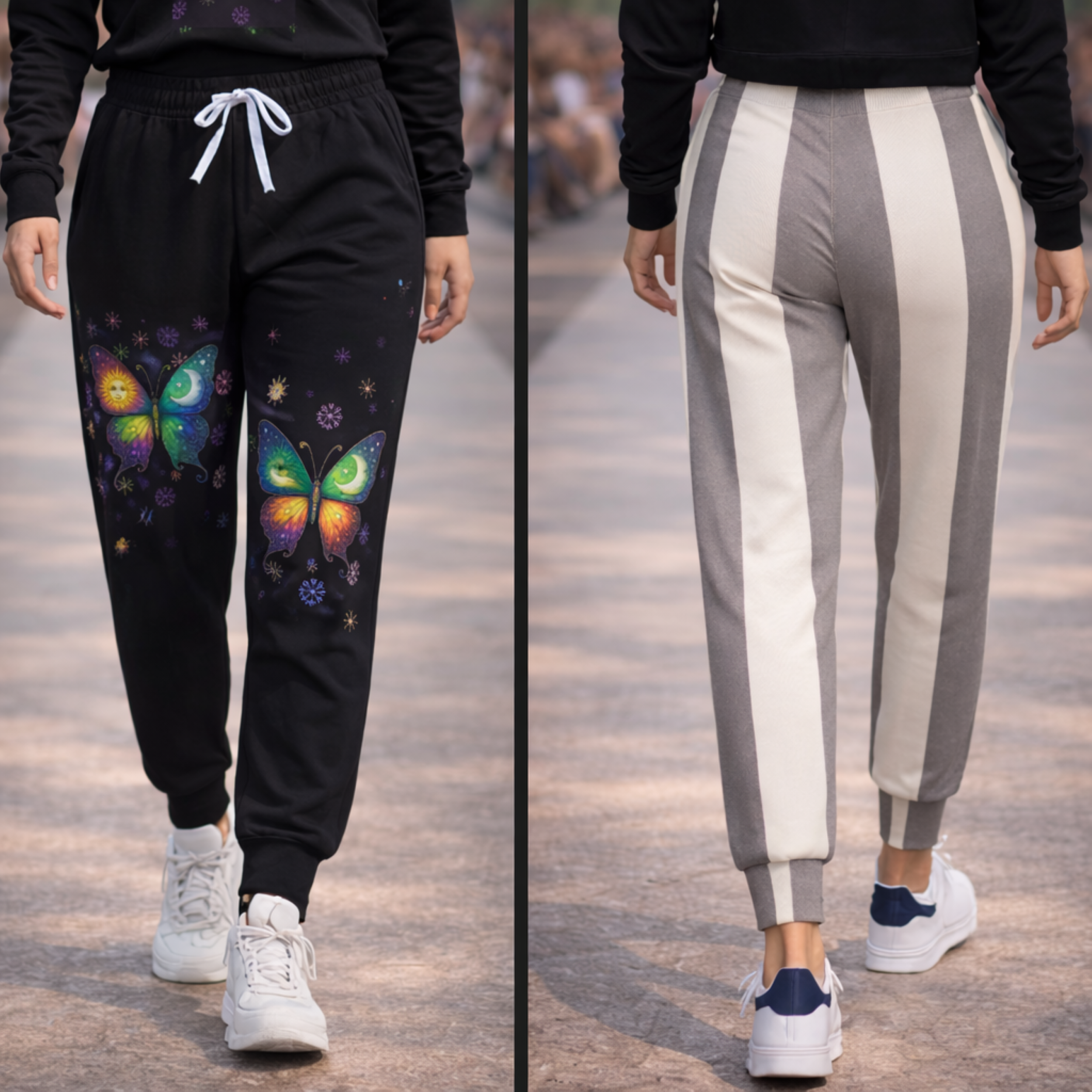 Butterfly Rune Athletic Joggers — Aegishjalmur & Vegvísir Protection AOP by CarmaQuanTarot product thumbnail image Butterfly Rune Athletic Joggers — Aegishjalmur & Vegvísir Protection AOP by CarmaQuanTarot product thumbnail image