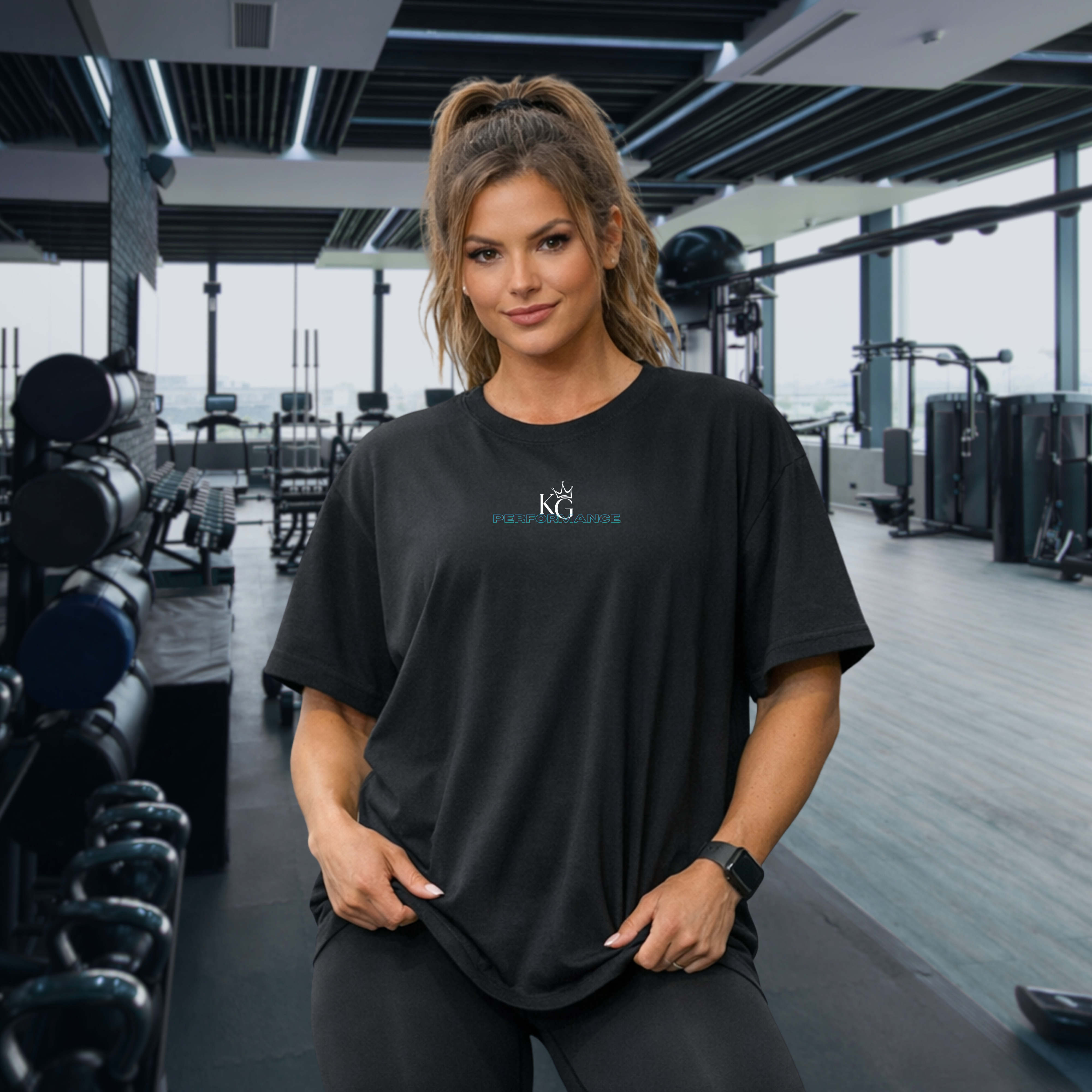 Leg Day Oversized Tee - "Intention Collides With Gravity" Gym T-Shirt product thumbnail image