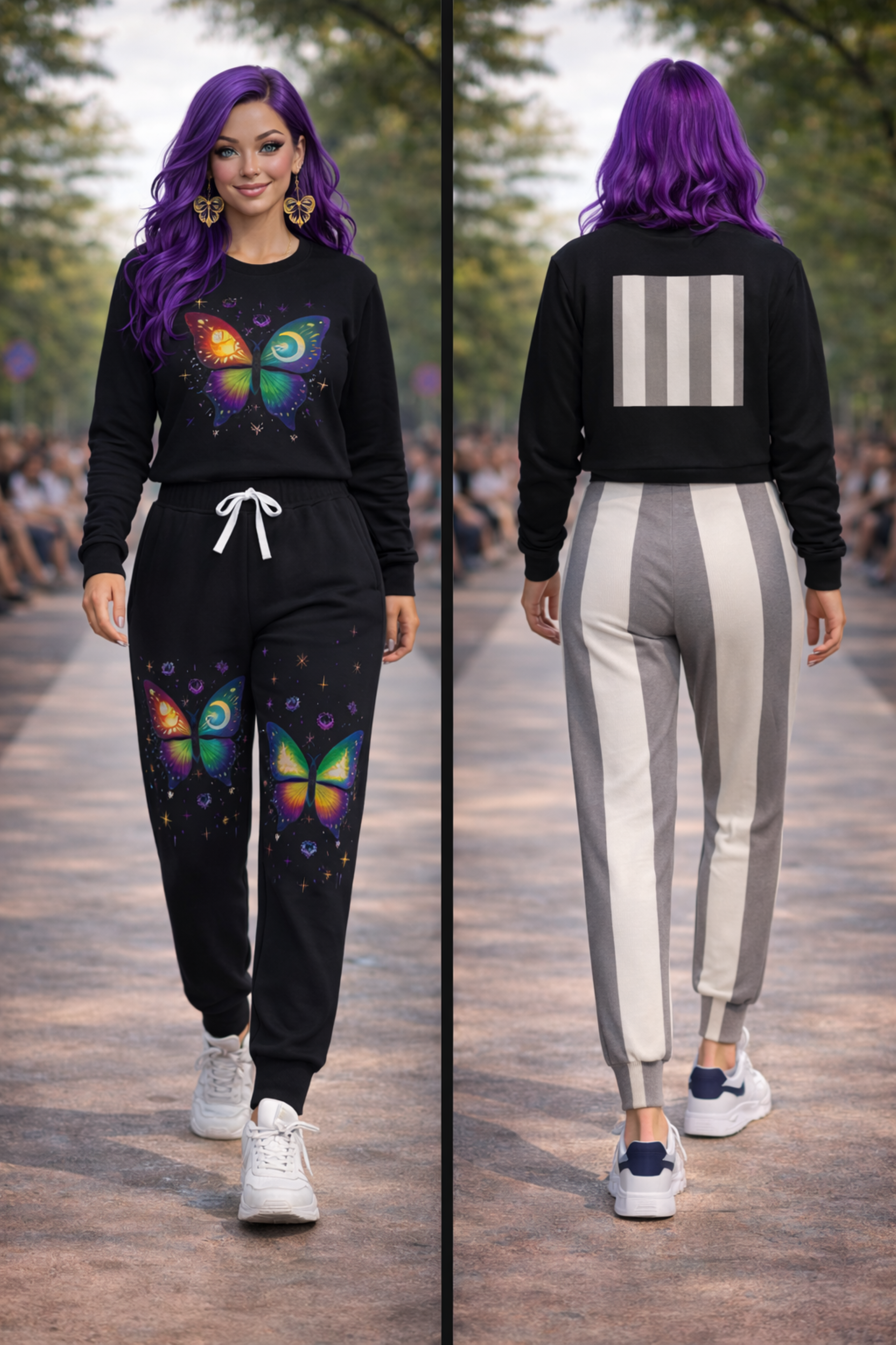 Butterfly Glow Cropped Pullover — Rune Edition  by CarmaQuanTarot product thumbnail image