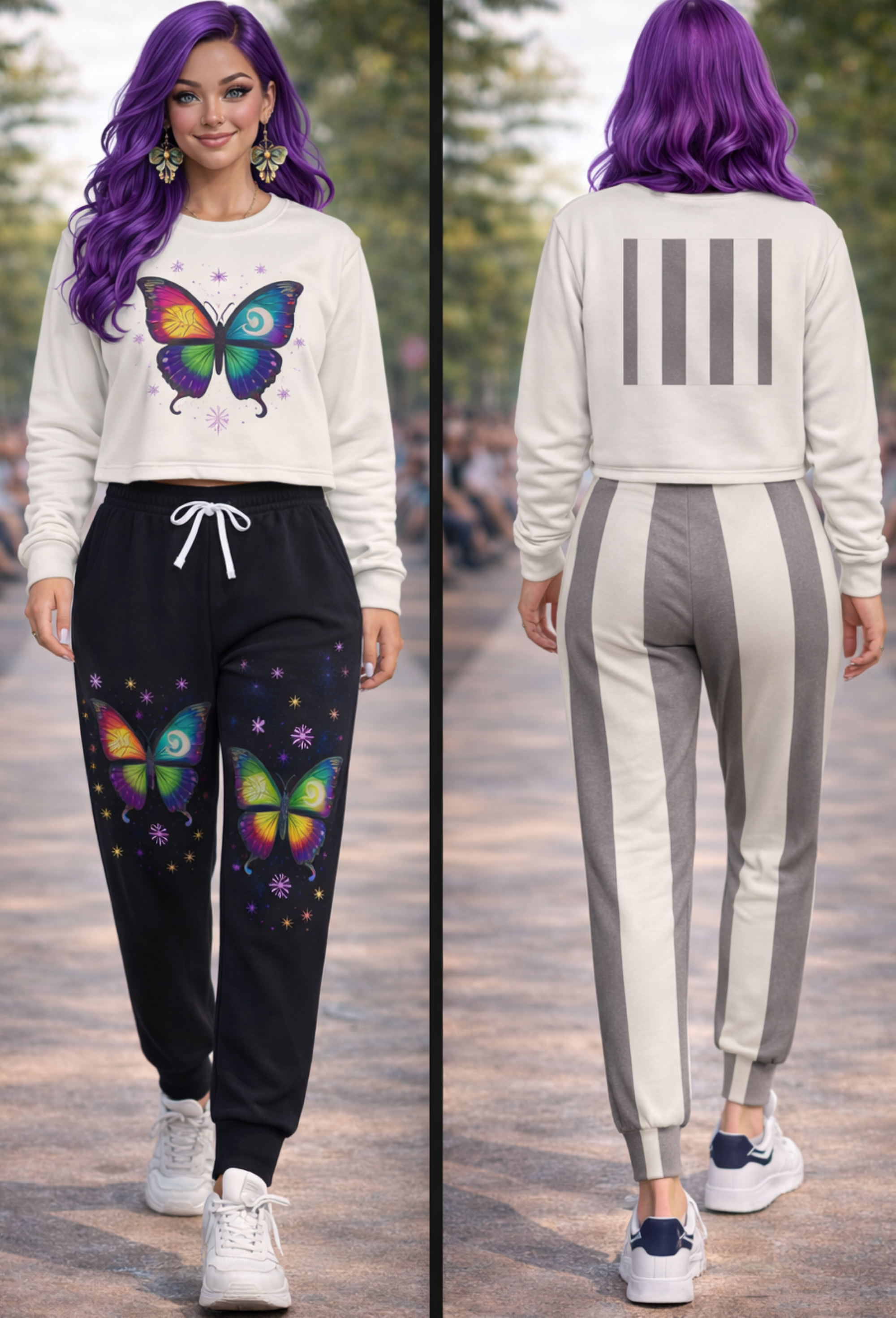 Butterfly Glow Cropped Pullover — Rune Edition  by CarmaQuanTarot product thumbnail image