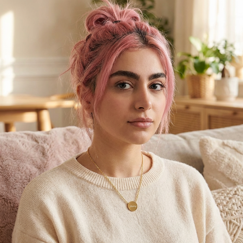 Stylish Mini Circle Necklace (Engraving)