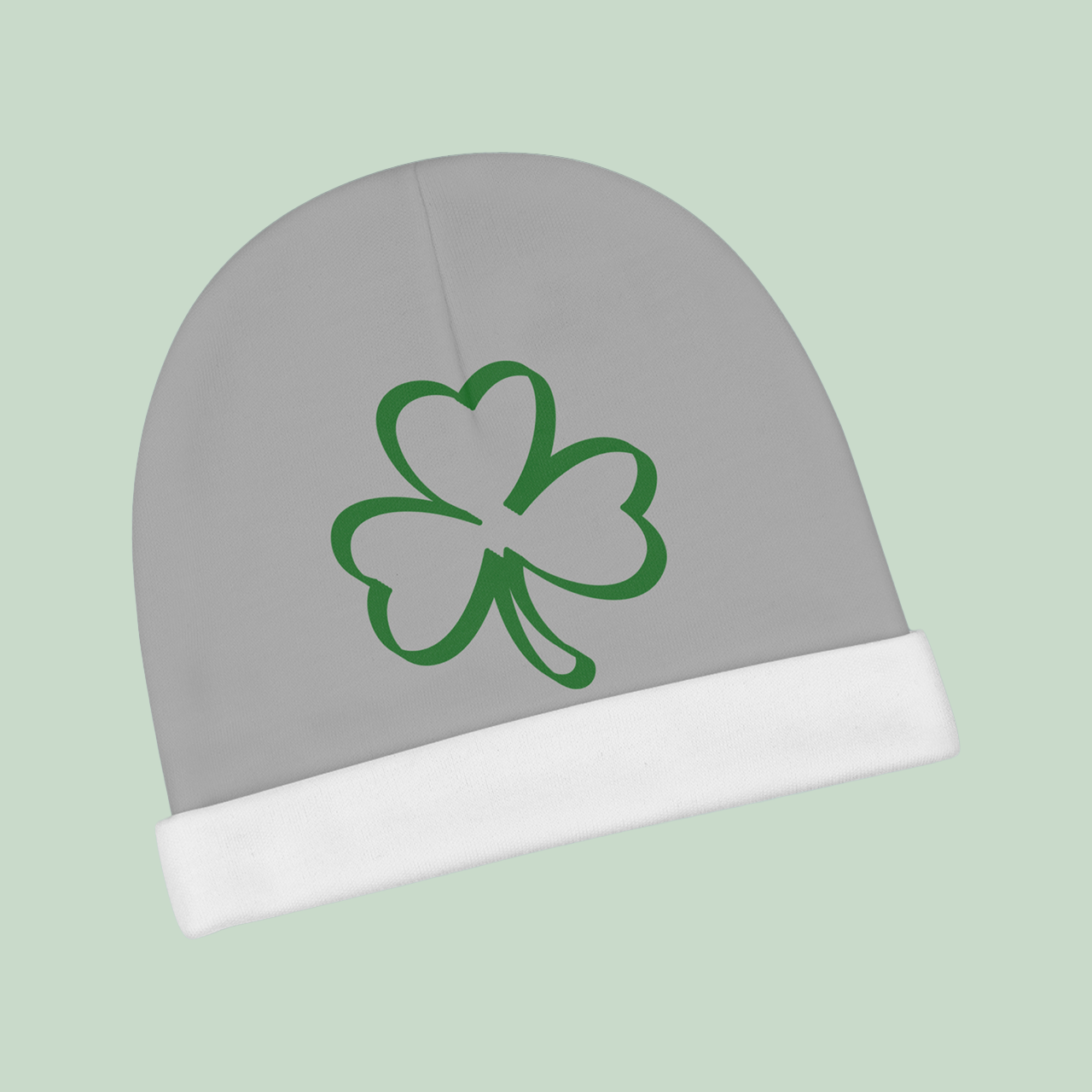 Baby Beanie - Green Shamrock Newborn Hat | St. Patrick’s Day Infant Cap product thumbnail image Baby Beanie - Green Shamrock Newborn Hat | St. Patrick’s Day Infant Cap product thumbnail image