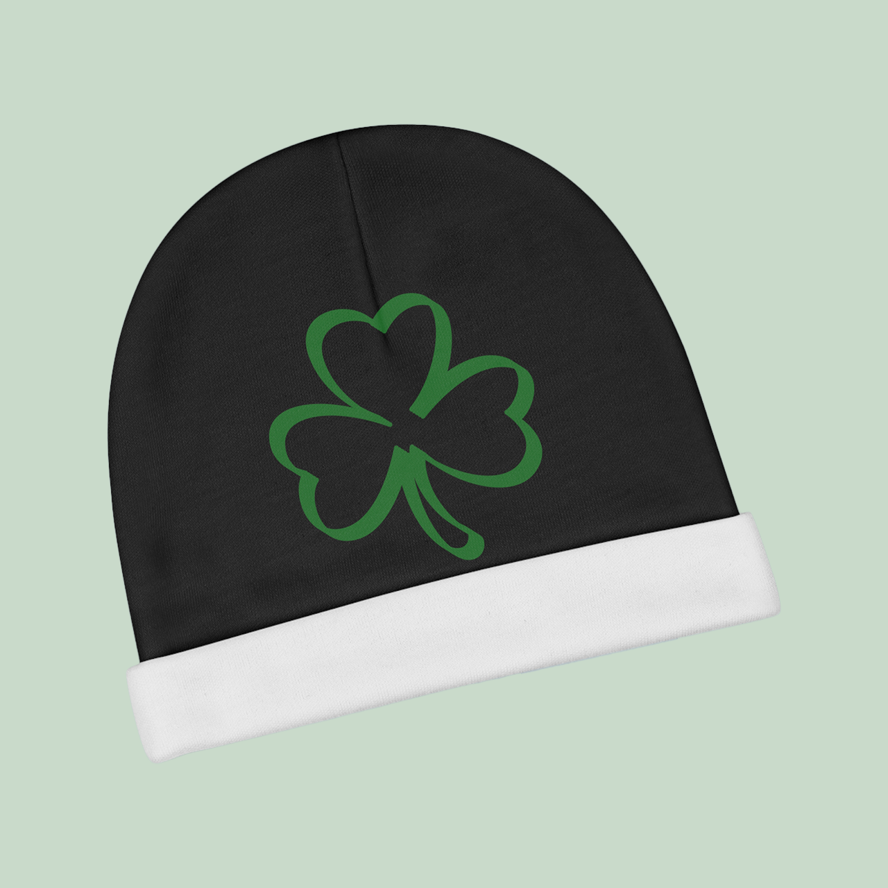 Baby Beanie - Green Shamrock Newborn Hat | St. Patrick’s Day Infant Cap product thumbnail image Baby Beanie - Green Shamrock Newborn Hat | St. Patrick’s Day Infant Cap product thumbnail image