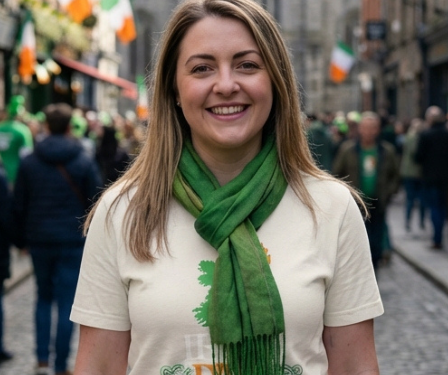 Irish DNA T-Shirt — Ireland Map Tricolor with Celtic Knot &amp; Shamrock Vines product thumbnail image