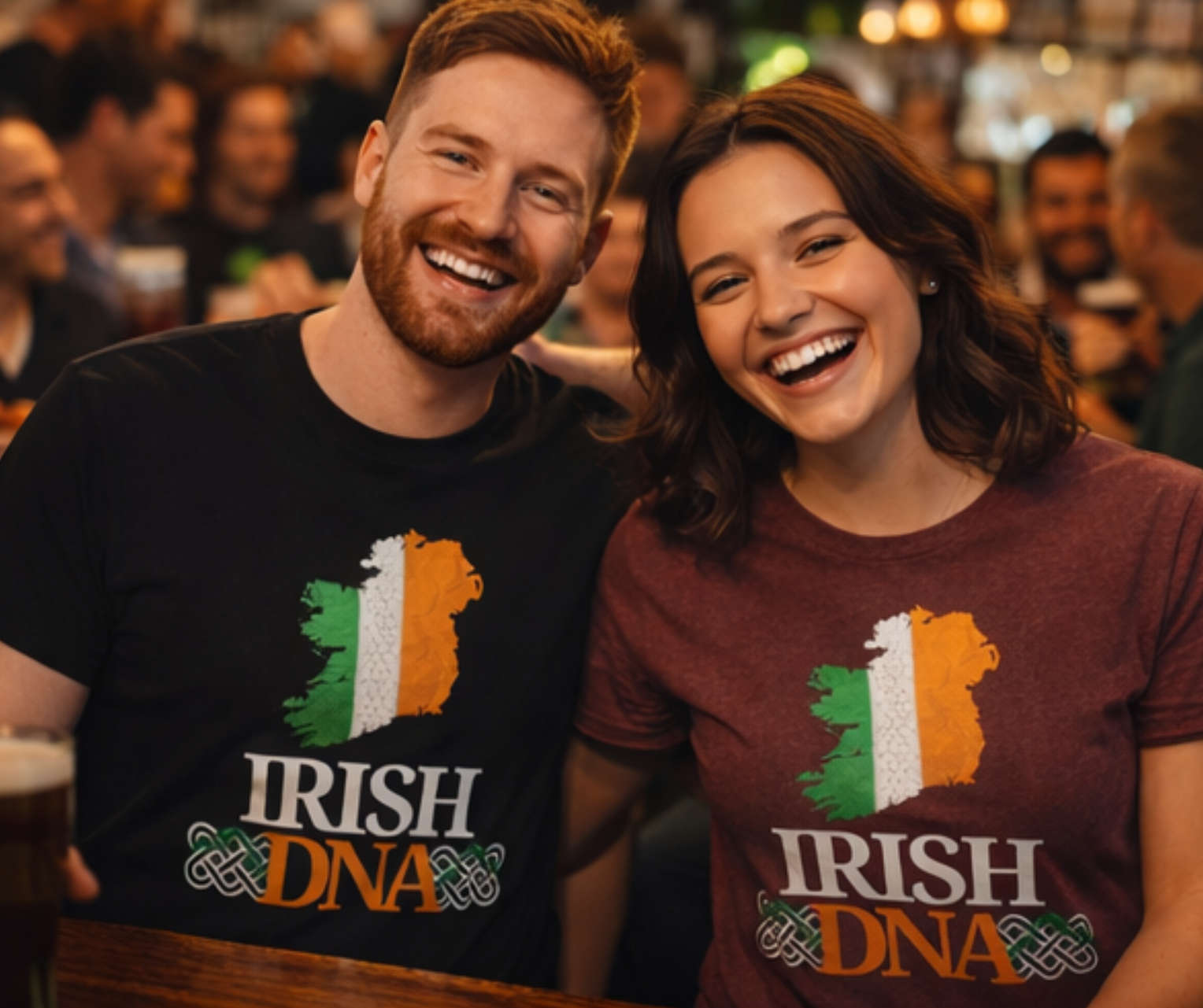 Irish DNA T-Shirt — Ireland Map Tricolor with Celtic Knot &amp; Shamrock Vines product thumbnail image