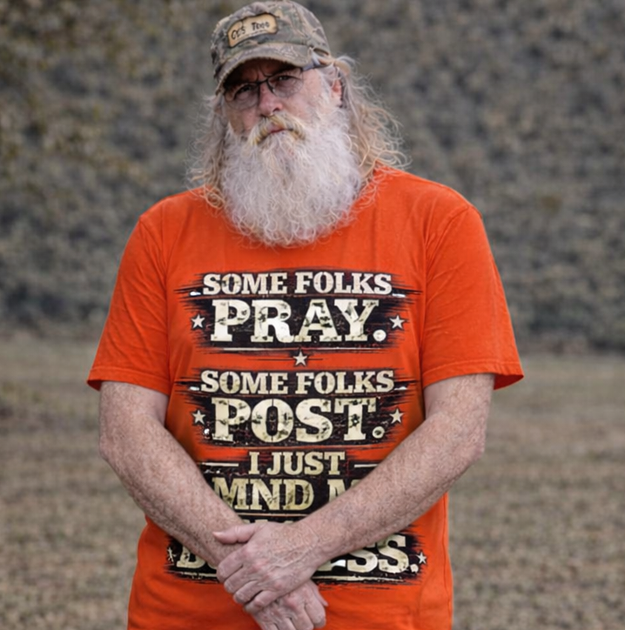 Mind My Business T-Shirt — "Some Folks Pray, Some Folks Post" Graphic Tee product thumbnail image Mind My Business T-Shirt — "Some Folks Pray, Some Folks Post" Graphic Tee product thumbnail image