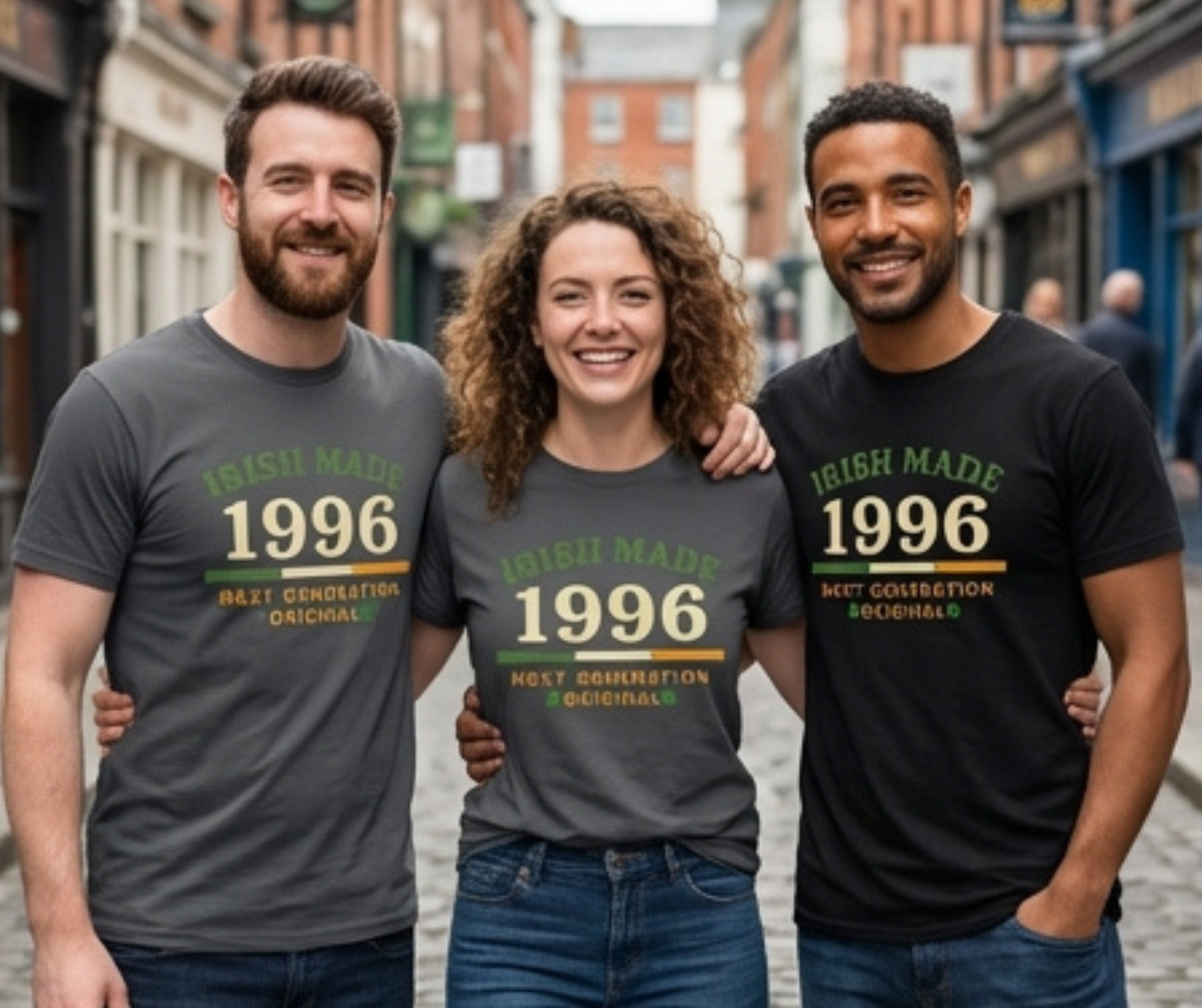 Irish Made 1996 Vintage Shamrock T-Shirt — Retro Heritage Birth Year Pride product thumbnail image