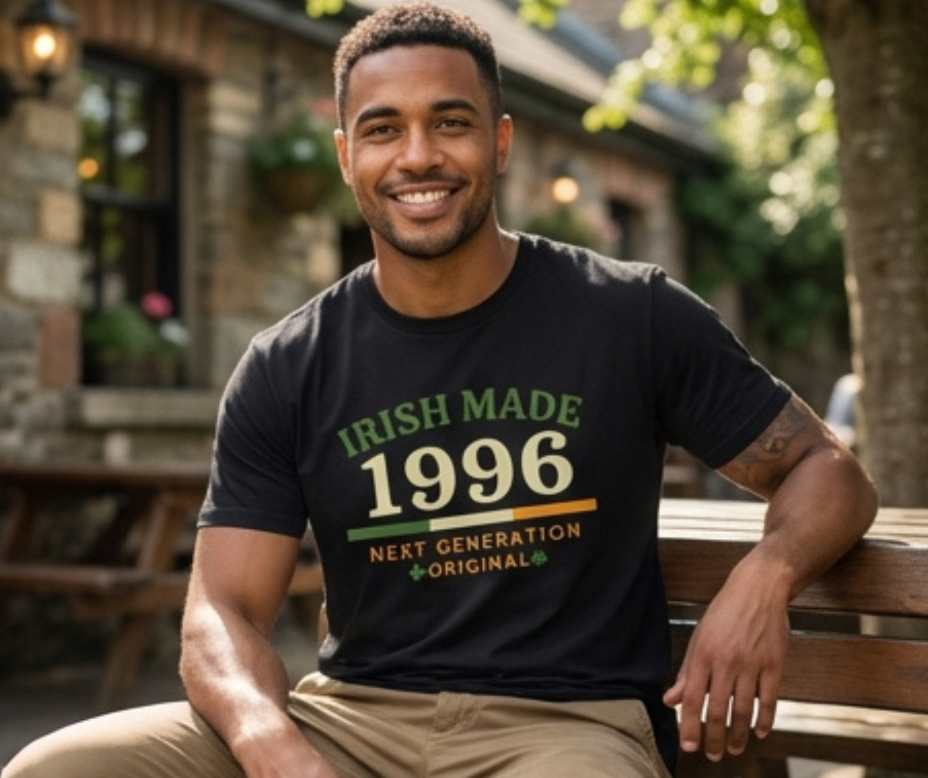 Irish Made 1996 Vintage Shamrock T-Shirt — Retro Heritage Birth Year Pride product thumbnail image Irish Made 1996 Vintage Shamrock T-Shirt — Retro Heritage Birth Year Pride product thumbnail image