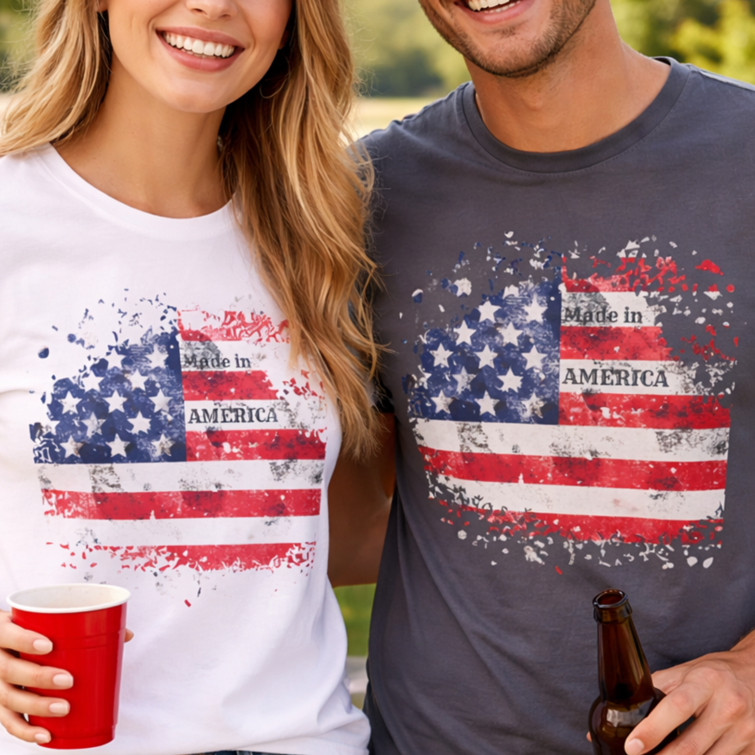 Made in America Flag T-Shirt — Distressed Patriotic USA Design product thumbnail image Made in America Flag T-Shirt — Distressed Patriotic USA Design product thumbnail image