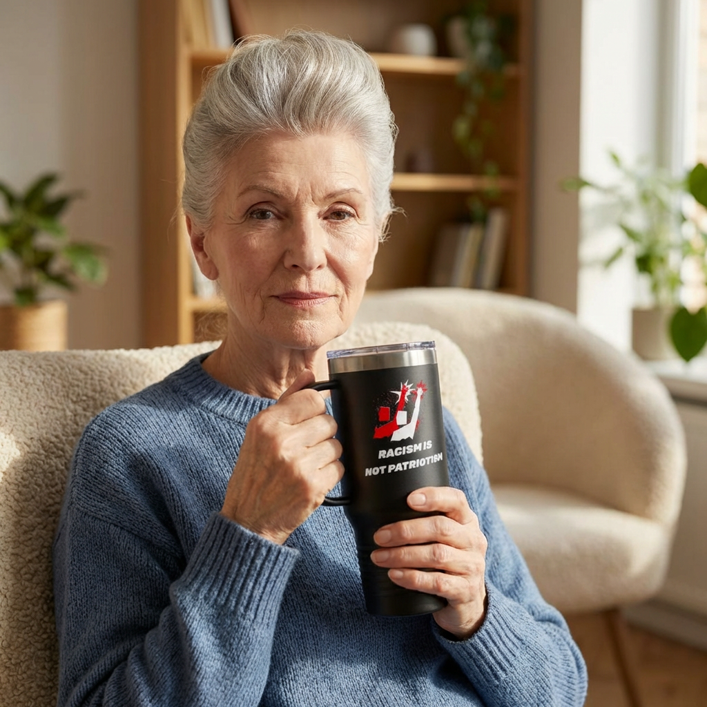 40 oz Insulated Travel Tumbler with Reusable Straw – “Racism Is Not Patriotism” Anti-Racism Design | LifeCoachDesigns.shop Exclusive product thumbnail image 40 oz Insulated Travel Tumbler with Reusable Straw – “Racism Is Not Patriotism” Anti-Racism Design | LifeCoachDesigns.shop Exclusive product thumbnail image