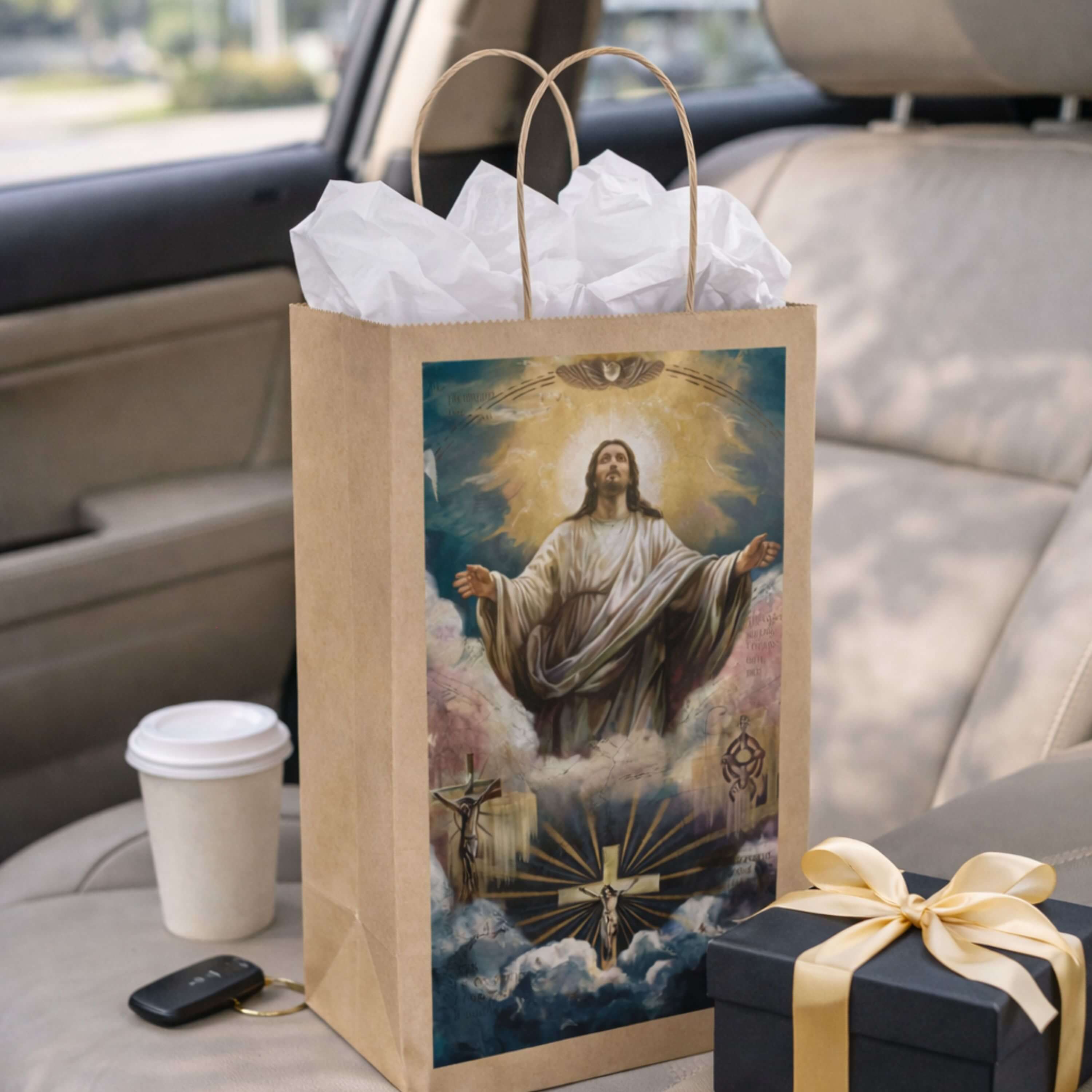 Jesus Ascension Design Religious Gift Bag product thumbnail image Jesus Ascension Design Religious Gift Bag product thumbnail image
