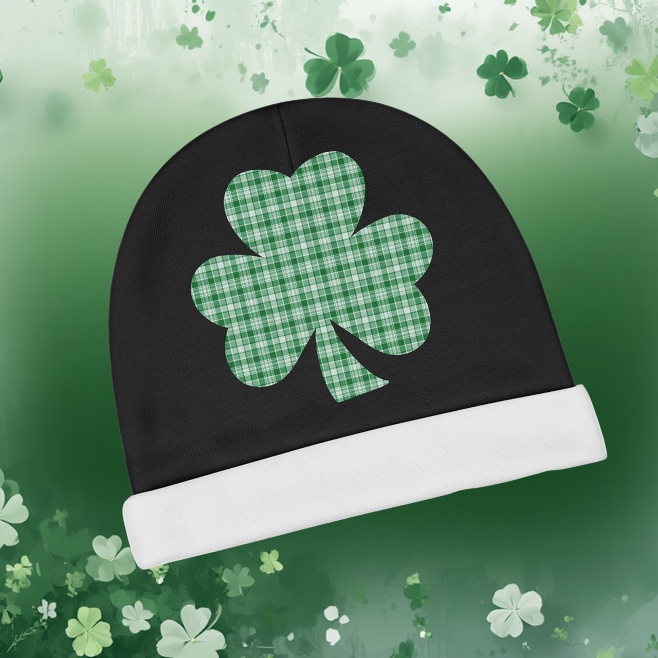Plaid Shamrock Baby Beanie – St. Patrick’s Day Infant Hat product thumbnail image Plaid Shamrock Baby Beanie – St. Patrick’s Day Infant Hat product thumbnail image