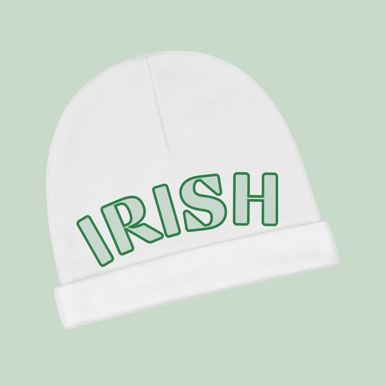 Irish Baby Beanie — Green 'IRISH' Newborn Hat for St. Patrick's Day & Everyday product thumbnail image Irish Baby Beanie — Green 'IRISH' Newborn Hat for St. Patrick's Day & Everyday product thumbnail image
