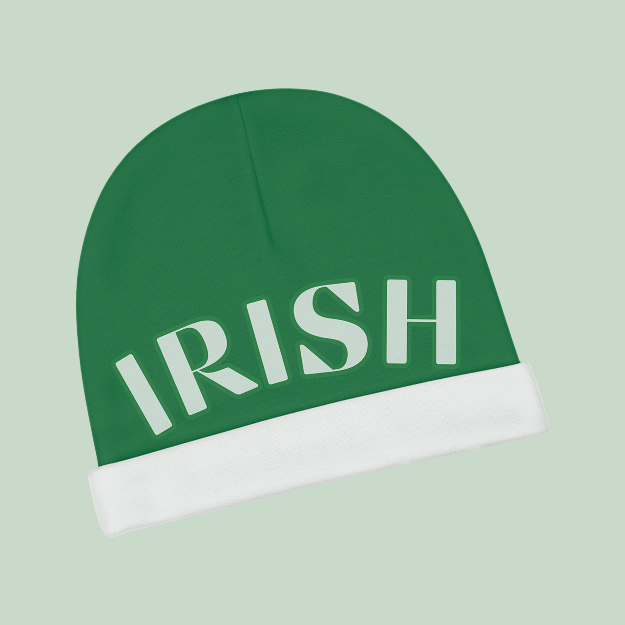 Irish Baby Beanie — Green 'IRISH' Newborn Hat for St. Patrick's Day &amp; Everyday product thumbnail image