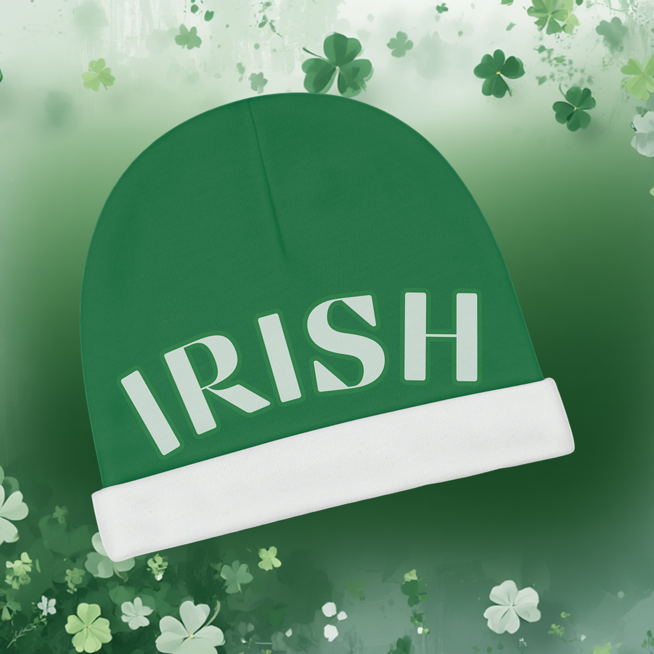 Irish Baby Beanie — Green 'IRISH' Newborn Hat for St. Patrick's Day & Everyday product thumbnail image Irish Baby Beanie — Green 'IRISH' Newborn Hat for St. Patrick's Day & Everyday product thumbnail image