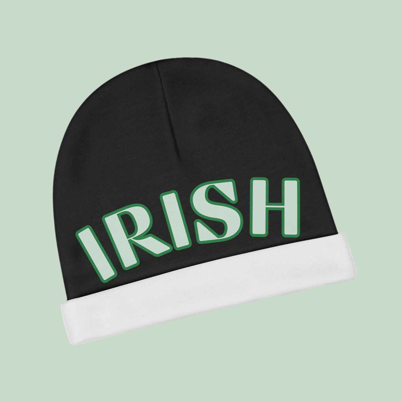 Irish Baby Beanie — Green 'IRISH' Newborn Hat for St. Patrick's Day & Everyday product thumbnail image Irish Baby Beanie — Green 'IRISH' Newborn Hat for St. Patrick's Day & Everyday product thumbnail image