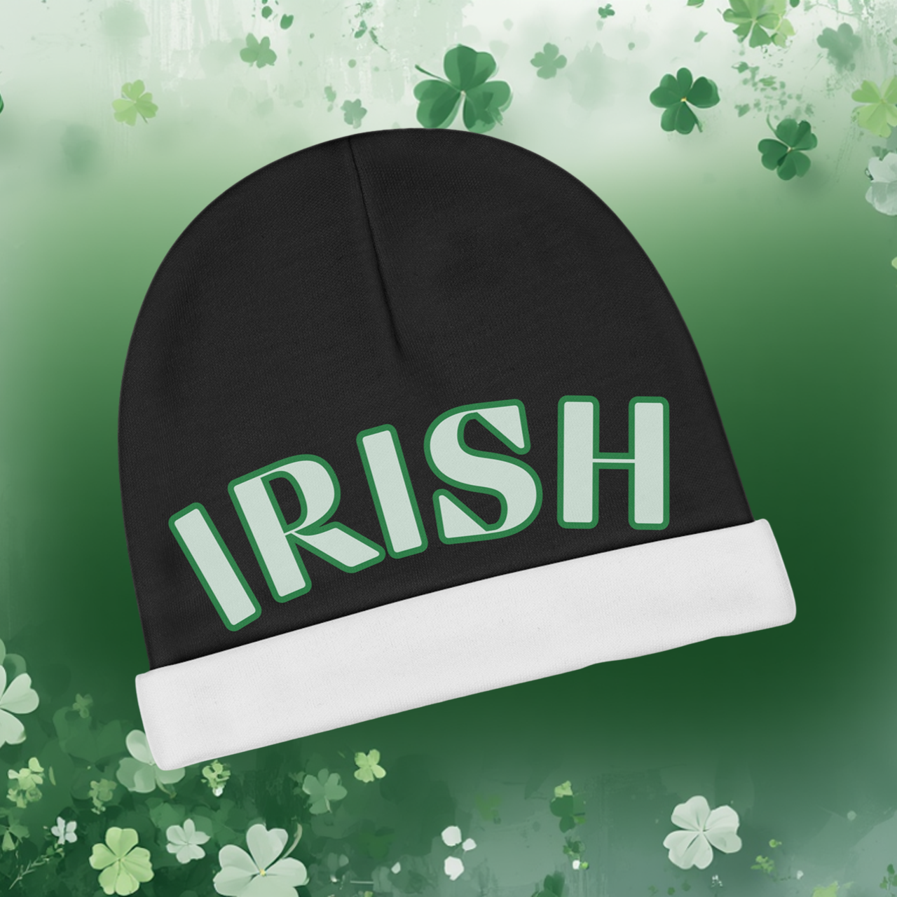 Irish Baby Beanie — Green 'IRISH' Newborn Hat for St. Patrick's Day & Everyday product thumbnail image Irish Baby Beanie — Green 'IRISH' Newborn Hat for St. Patrick's Day & Everyday product thumbnail image