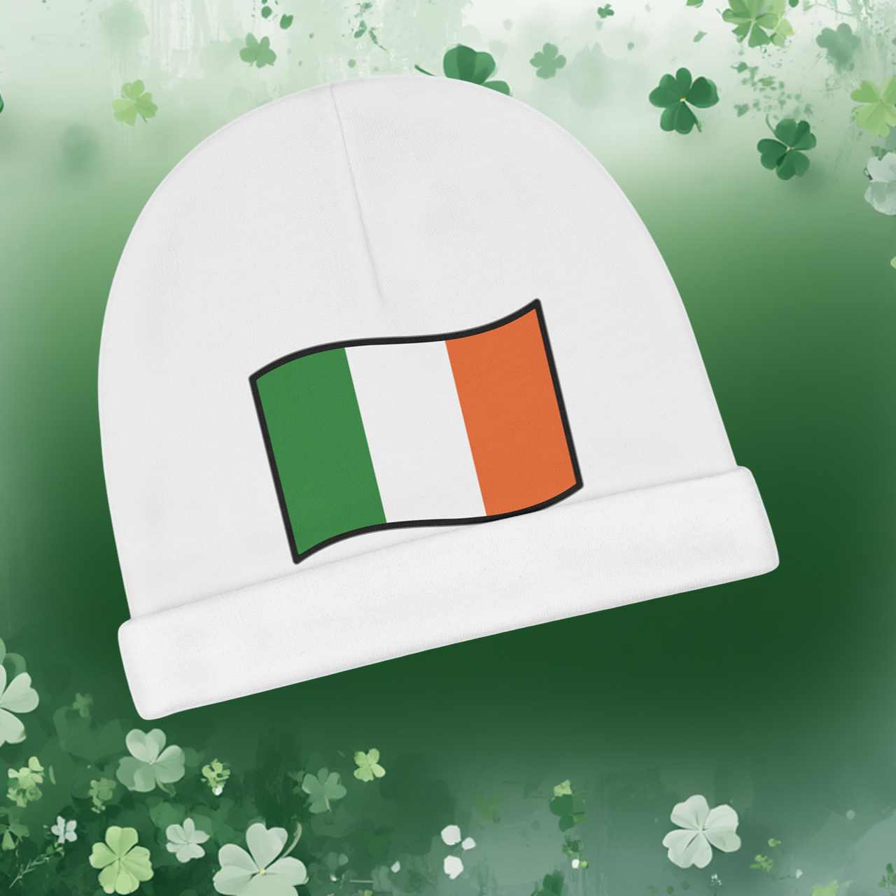 Irish Flag Baby Beanie - St. Patrick's Day Infant Hat product thumbnail image Irish Flag Baby Beanie - St. Patrick's Day Infant Hat product thumbnail image
