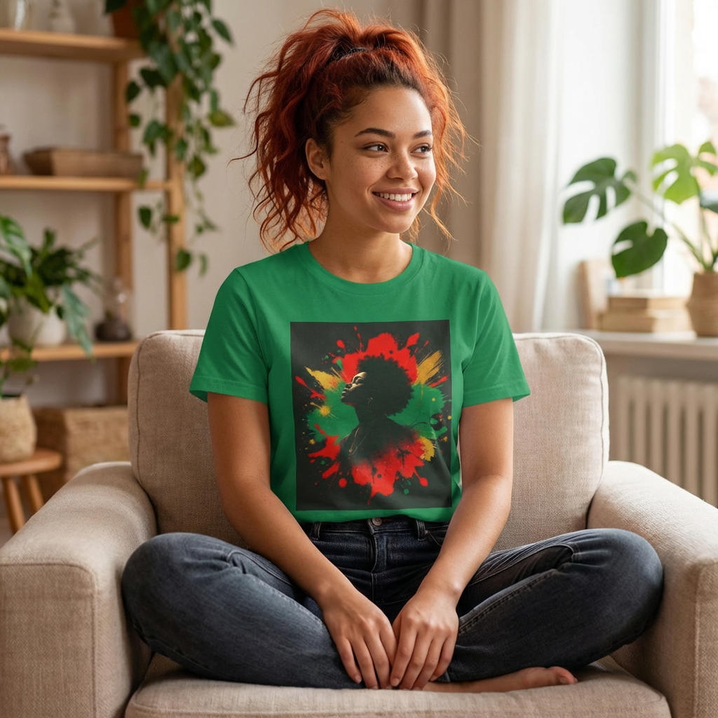 Rasta Vibe Silhouette Tee — Reggae Colors Graphic T-Shirt