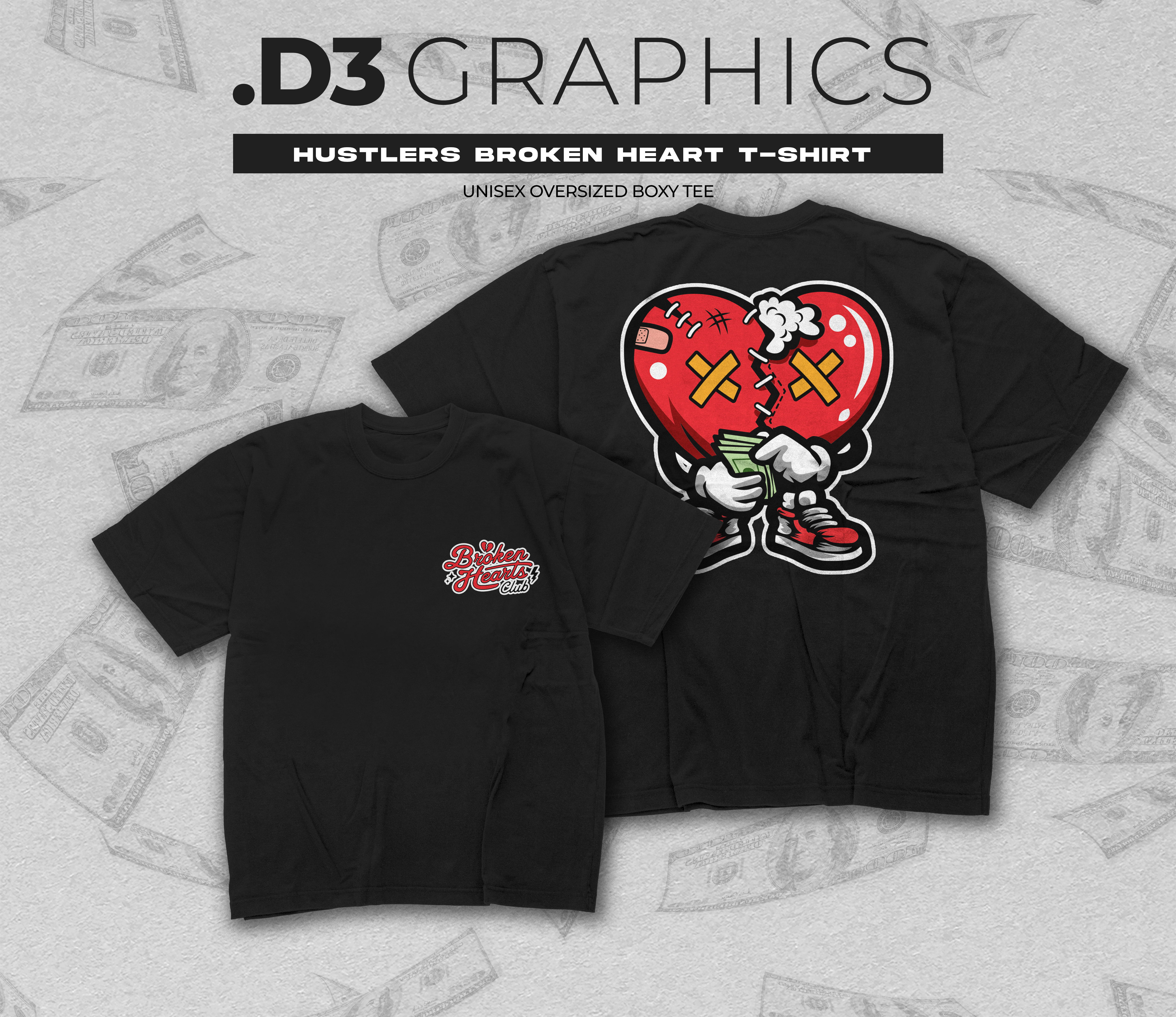 Hustlers Broken Heart Club T-Shirt  product thumbnail image