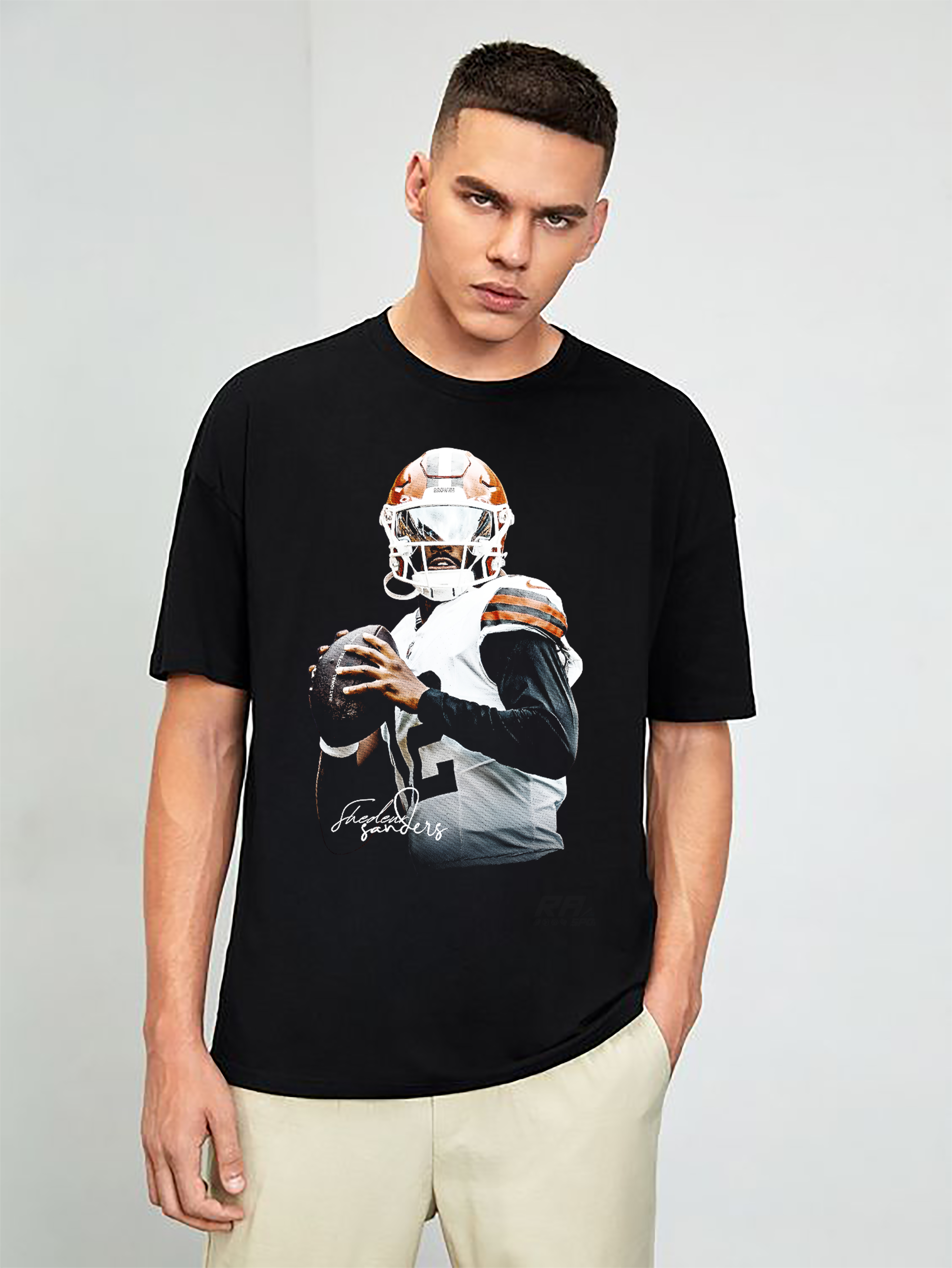 S. Sanders Quarterback Icon Portrait Tee | Gridiron Player Illustration product thumbnail image