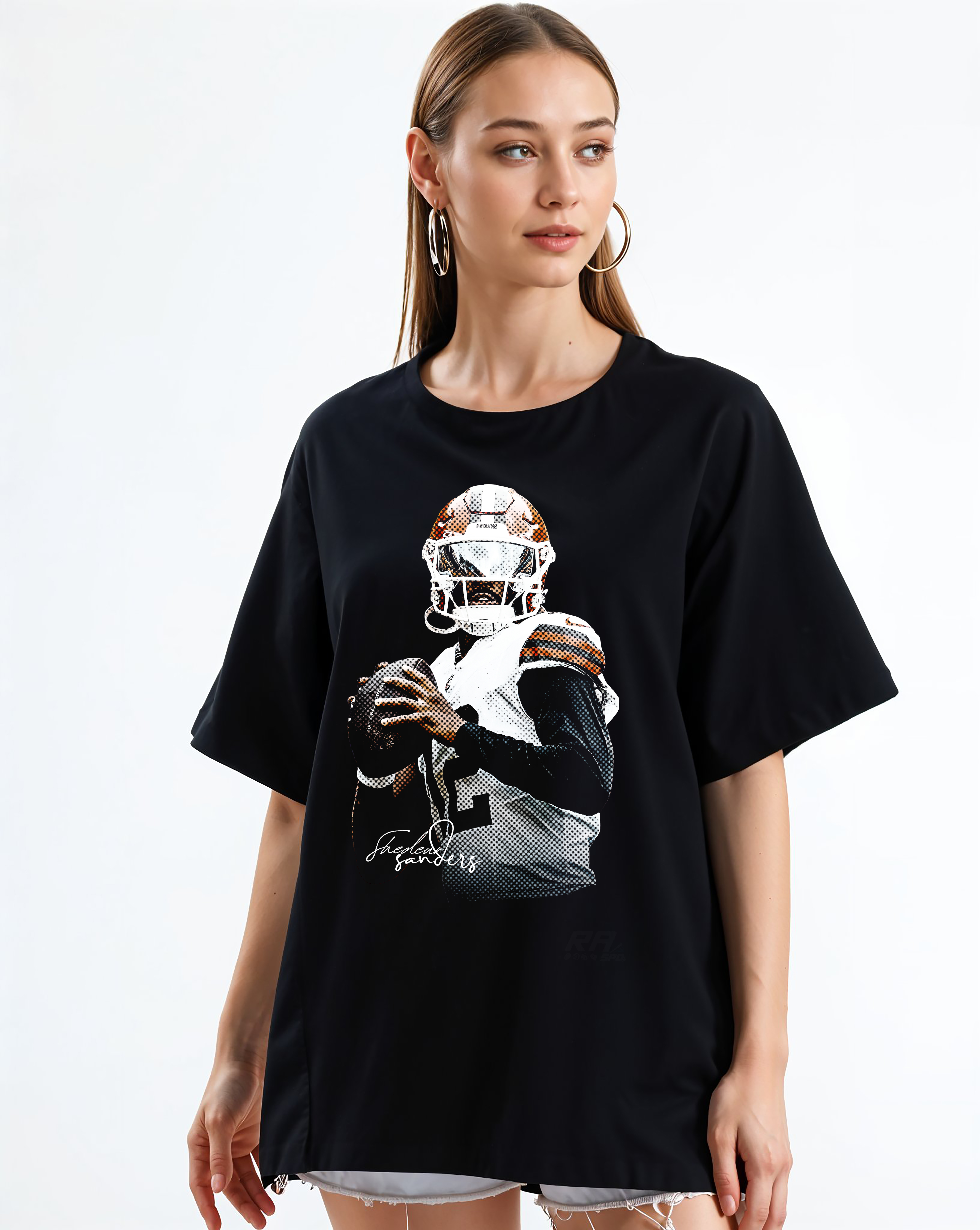 S. Sanders Quarterback Icon Portrait Tee | Gridiron Player Illustration product thumbnail image S. Sanders Quarterback Icon Portrait Tee | Gridiron Player Illustration product thumbnail image