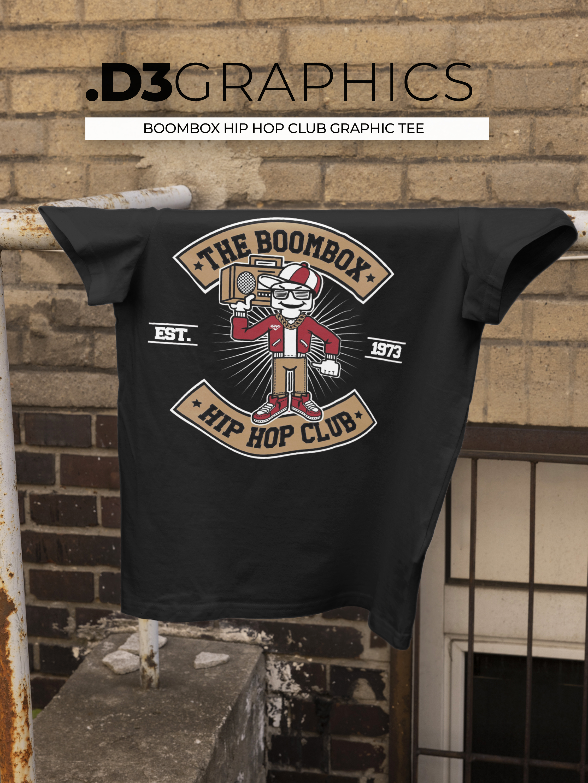 Boombox Hip Hop Club Graphic T-Shirt product thumbnail image Boombox Hip Hop Club Graphic T-Shirt product thumbnail image
