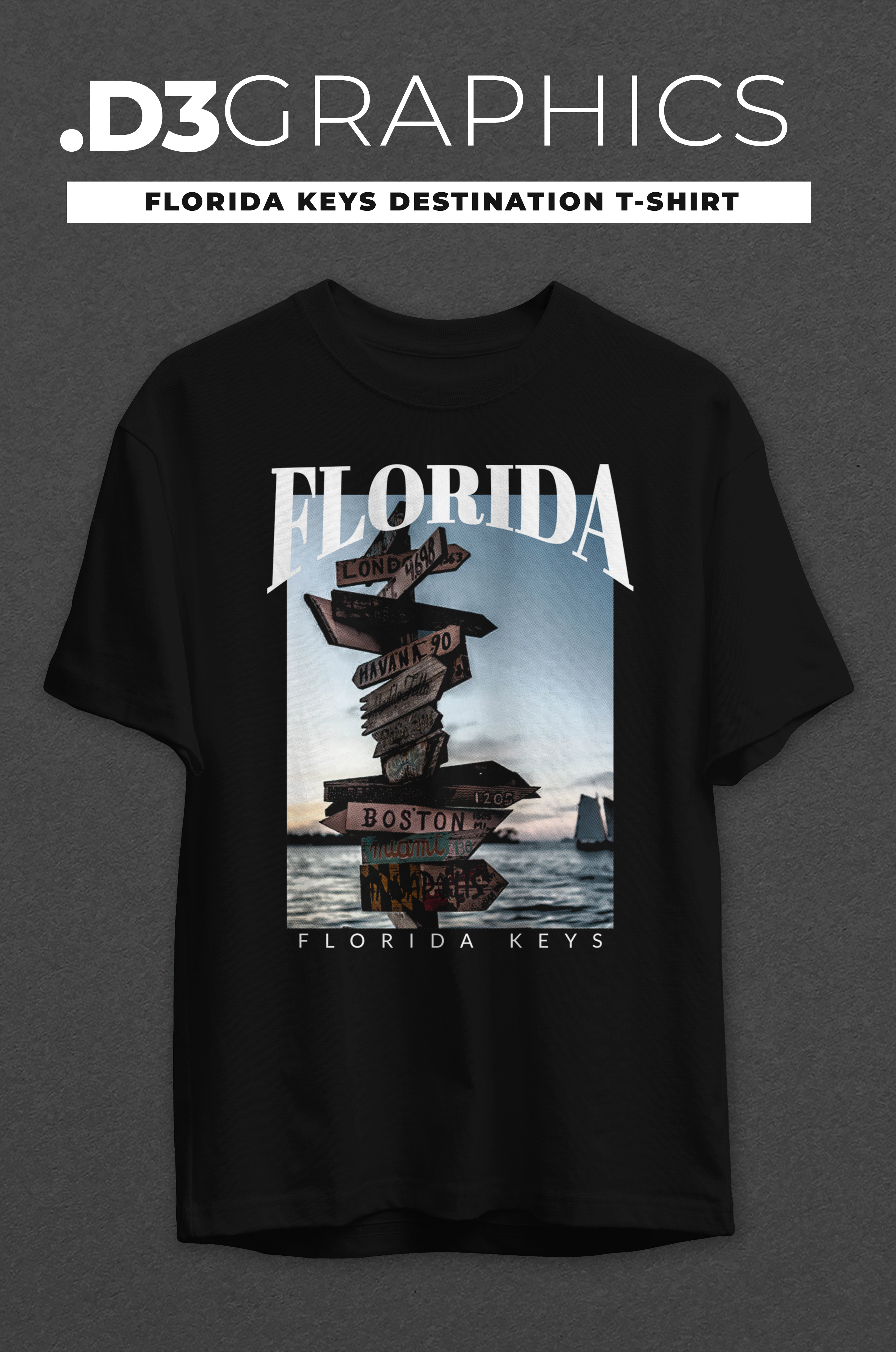 Florida Keys Destination T-Shirt | Florida Beach Vintage Travel Tee product thumbnail image Florida Keys Destination T-Shirt | Florida Beach Vintage Travel Tee product thumbnail image