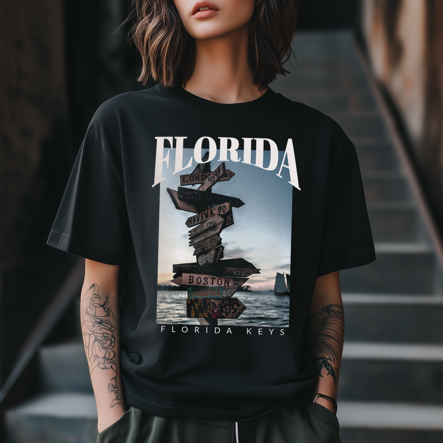 Florida Keys Destination T-Shirt | Florida Beach Vintage Travel Tee product thumbnail image Florida Keys Destination T-Shirt | Florida Beach Vintage Travel Tee product thumbnail image