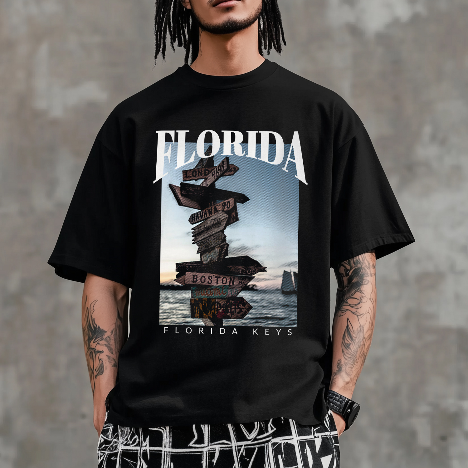 Florida Keys Destination T-Shirt | Florida Beach Vintage Travel Tee product thumbnail image