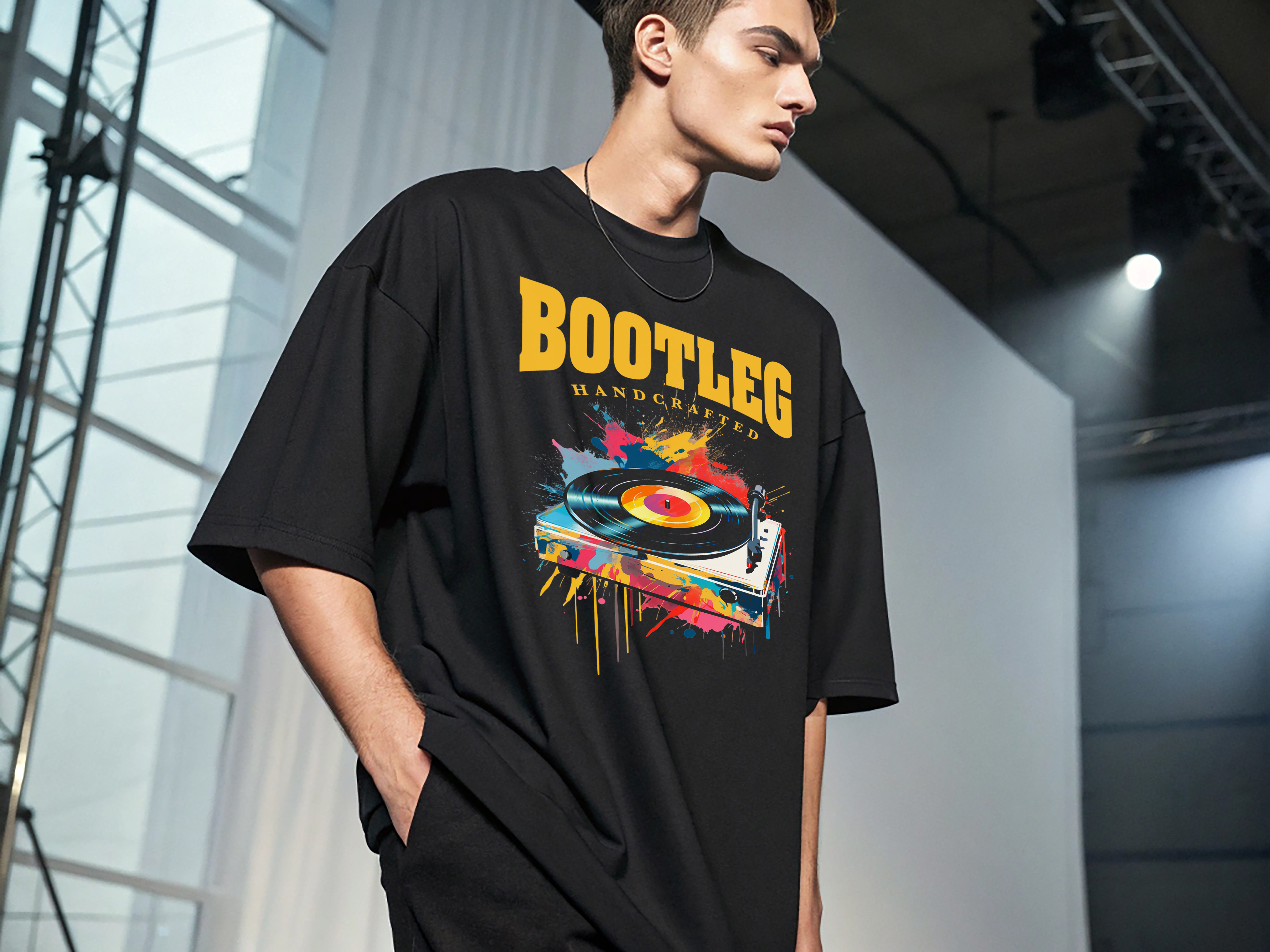 Astro DJ T-Shirt, Graphic Tee, Music Lover Gift, Space Themed Shirt, Unisex Retro Top product thumbnail image