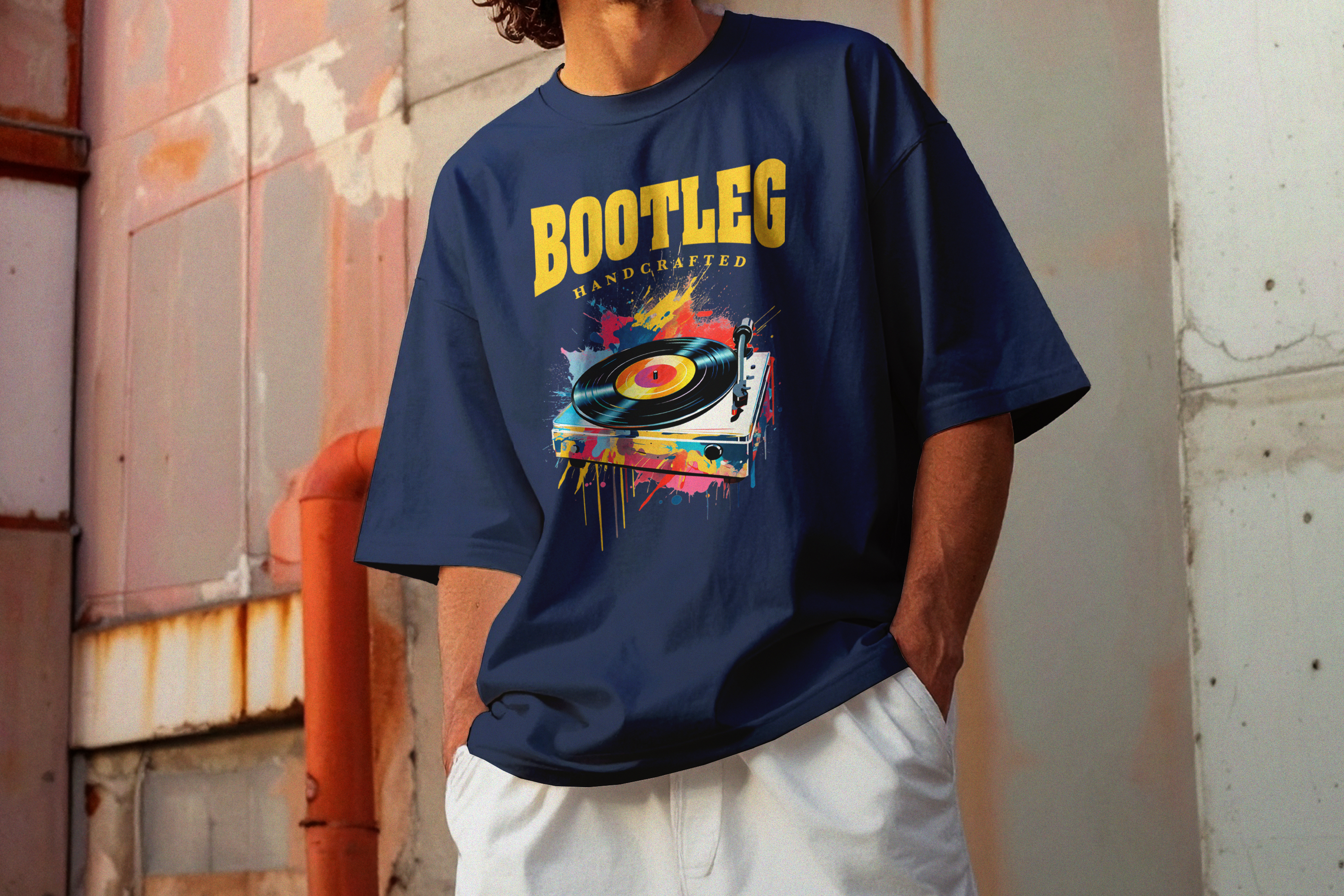 Bootleg Handcrafted Tee - Unisex Oversized Shirt, Vintage Graphic T-Shirt, Music Lover Gift, Festival Apparel, Gifts for DJs product thumbnail image Bootleg Handcrafted Tee - Unisex Oversized Shirt, Vintage Graphic T-Shirt, Music Lover Gift, Festival Apparel, Gifts for DJs product thumbnail image