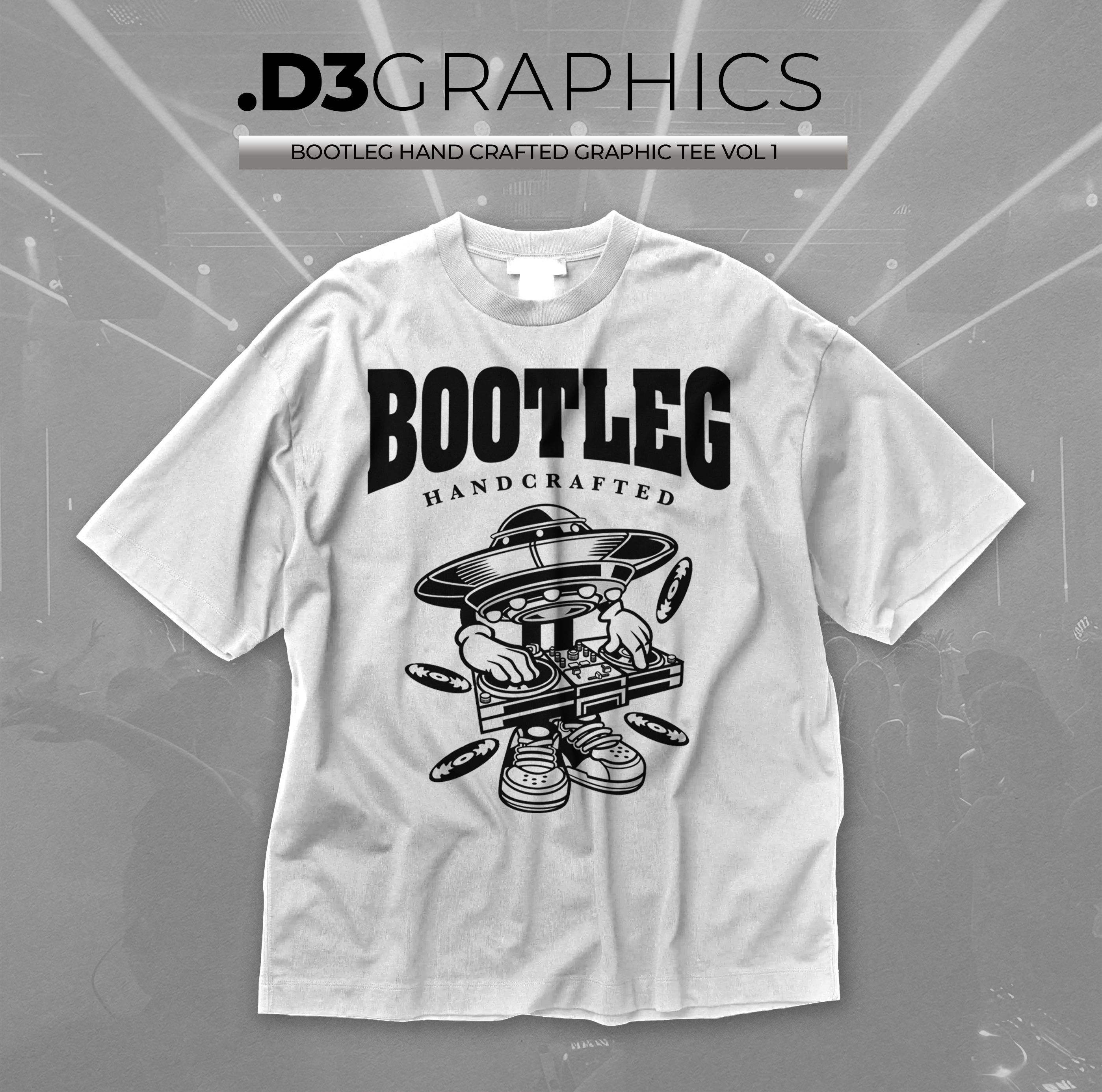Bootleg Handcrafted Unisex DJ Tee Shirt, Music Festival Graphic Tee, DJ Fan Apparel product thumbnail image