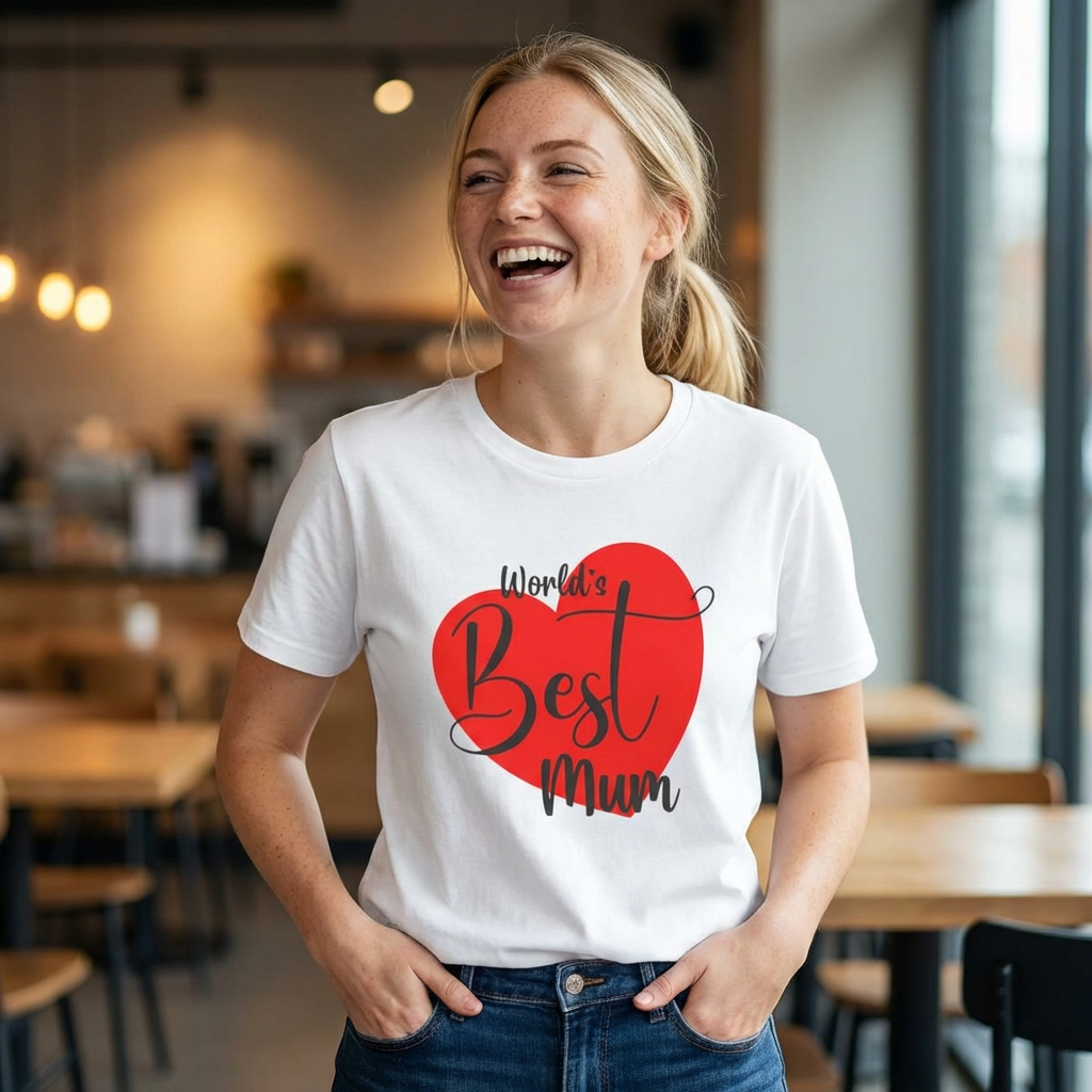 Worlds Best Mum | Mothers Day Teeshirt | T-Shirt with Mother theme design Unisex Heavy Cotton Tee | Blanchards Wearables product thumbnail image Worlds Best Mum | Mothers Day Teeshirt | T-Shirt with Mother theme design Unisex Heavy Cotton Tee | Blanchards Wearables product thumbnail image